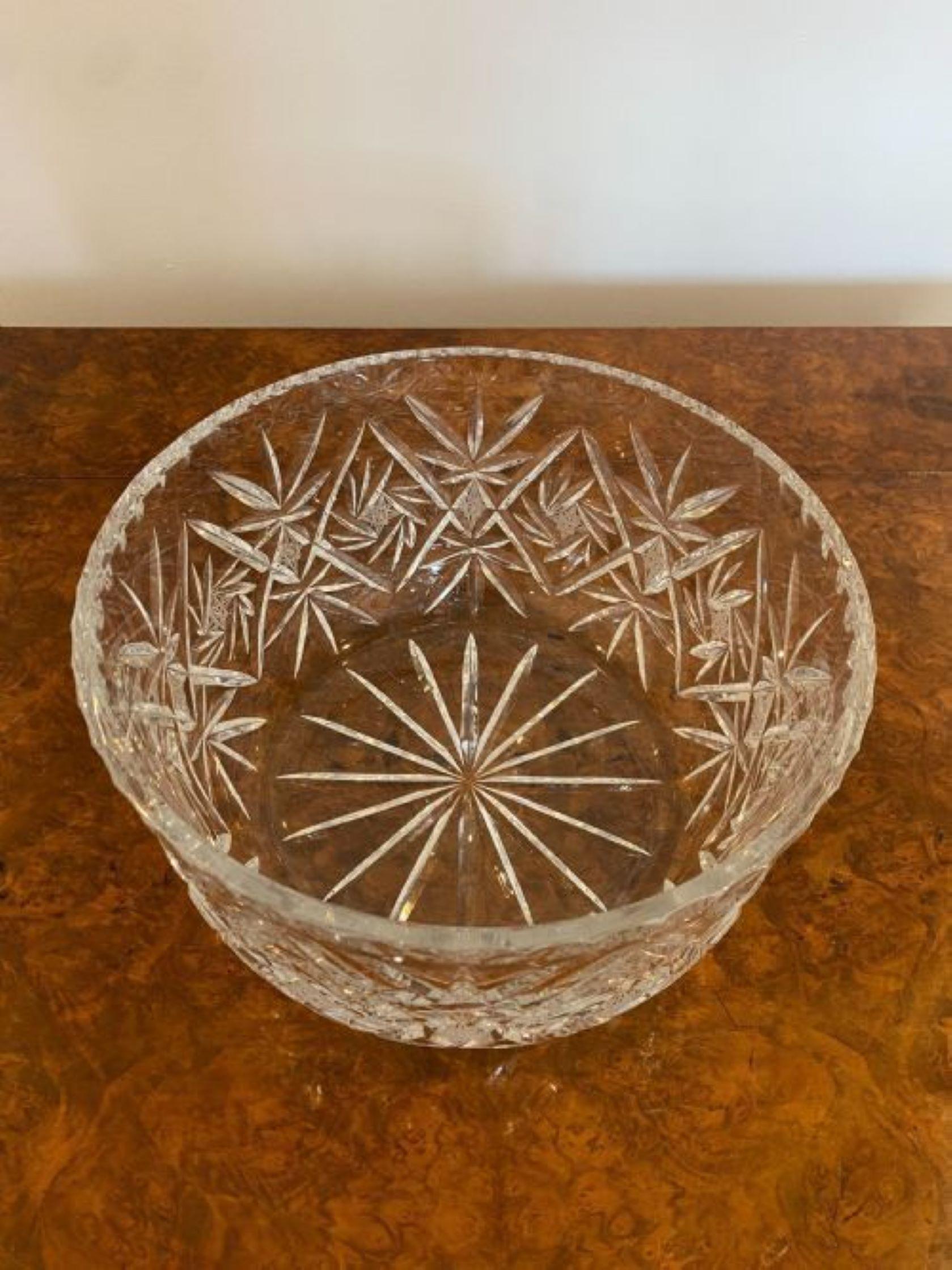 Fantastic quality antique Edwardian cut glass fruit bowl, quality cut glass fruit bowl with wonderful decoration 