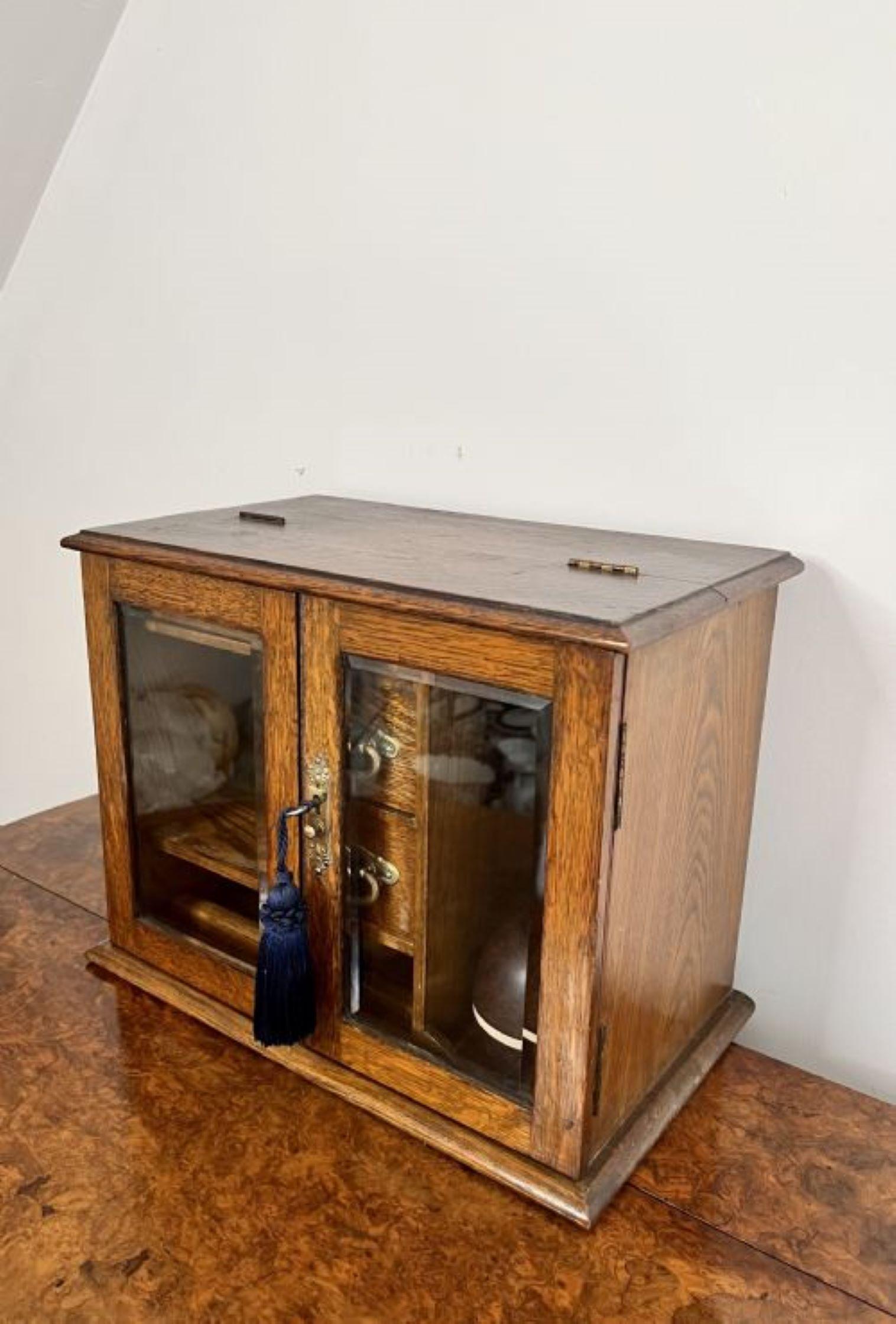 Fantastic quality antique Edwardian oak smokers cabinet  For Sale 5