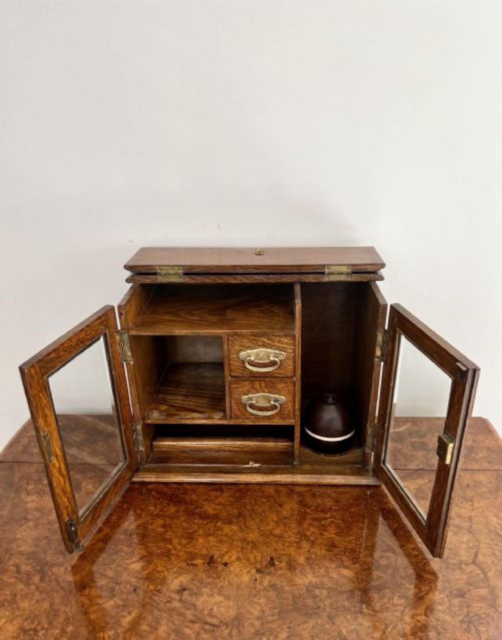 Oak Fantastic quality antique Edwardian oak smokers cabinet  For Sale