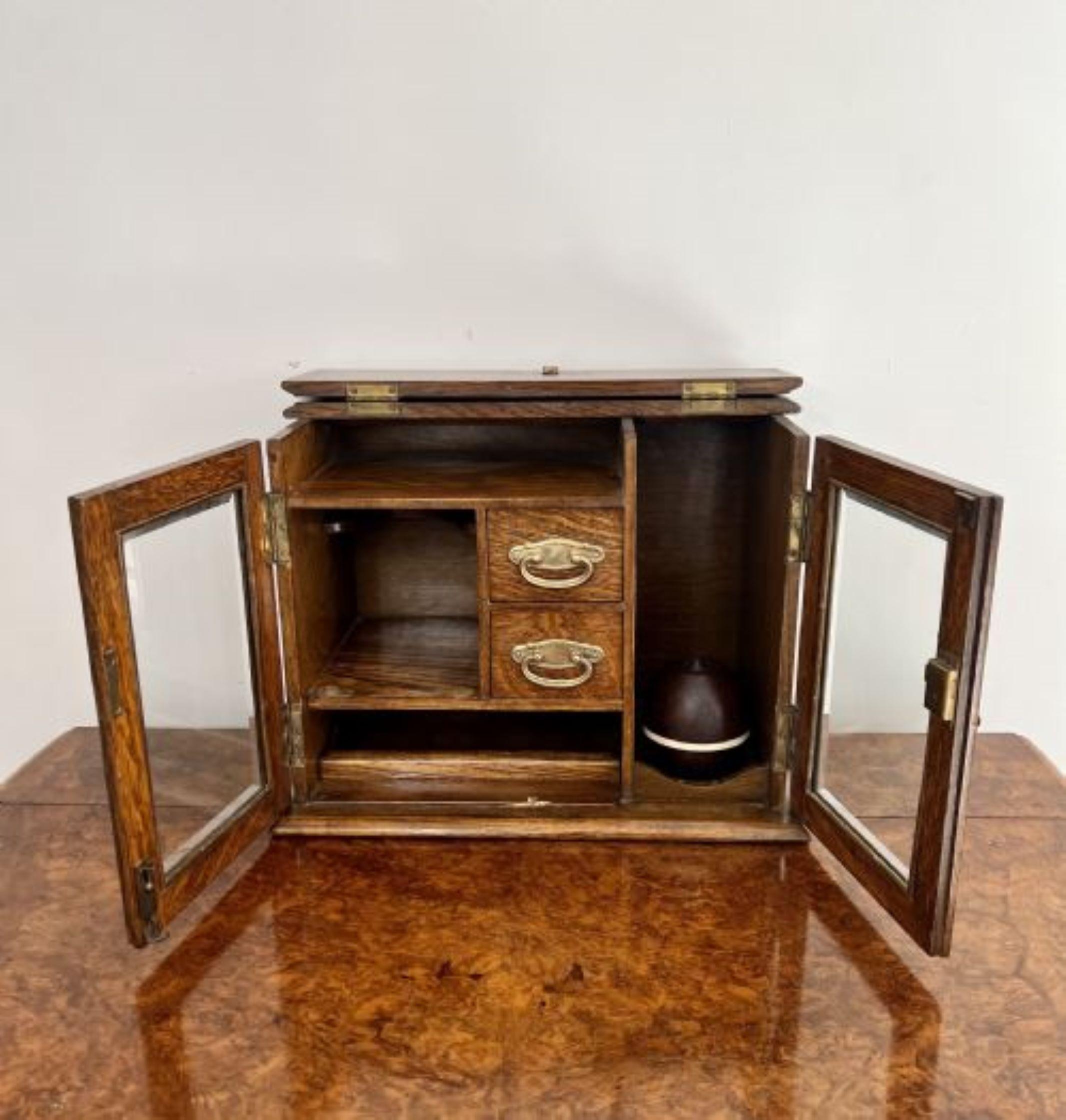 Fantastic quality antique Edwardian oak smokers cabinet  For Sale 1