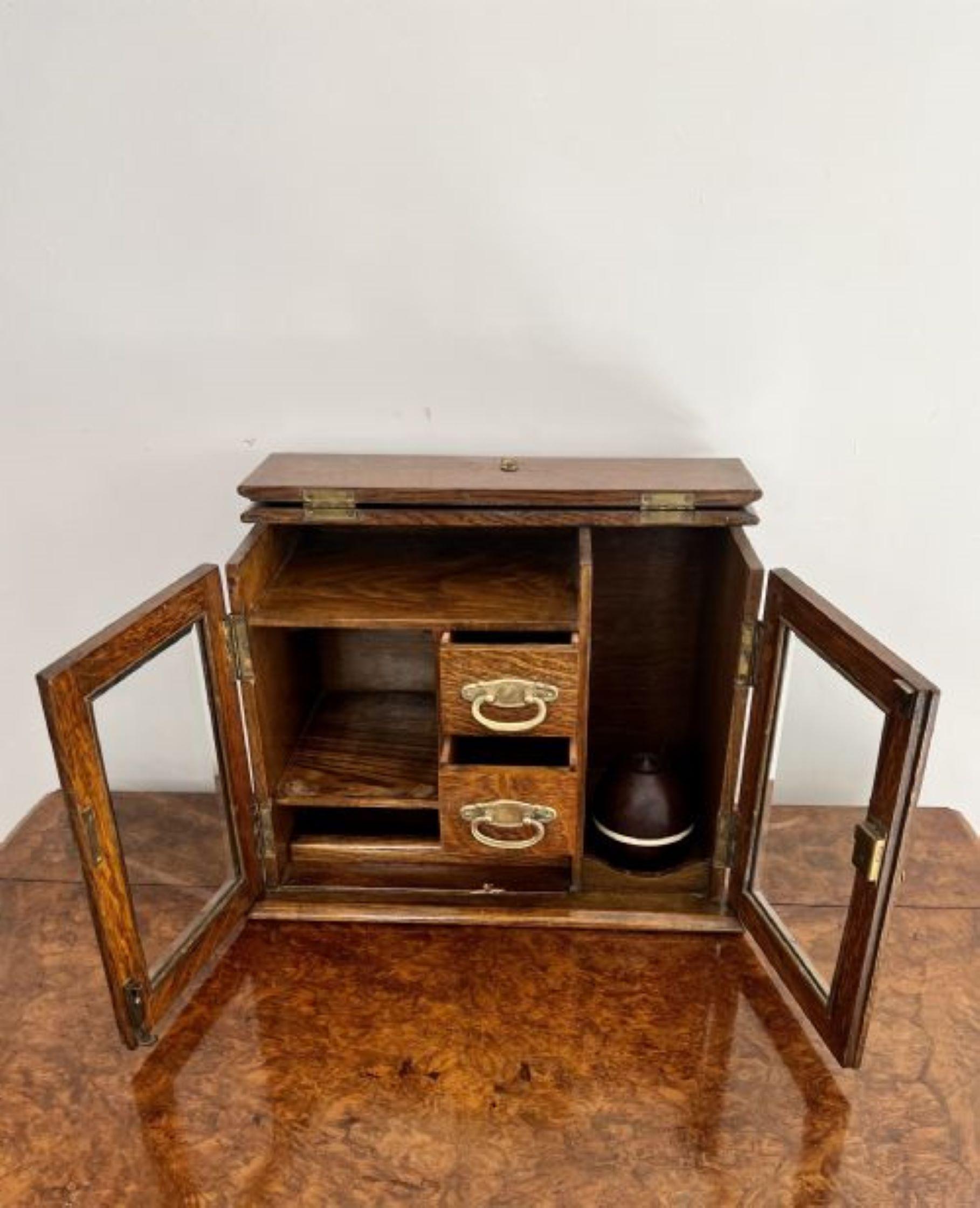 Fantastic quality antique Edwardian oak smokers cabinet  For Sale 2
