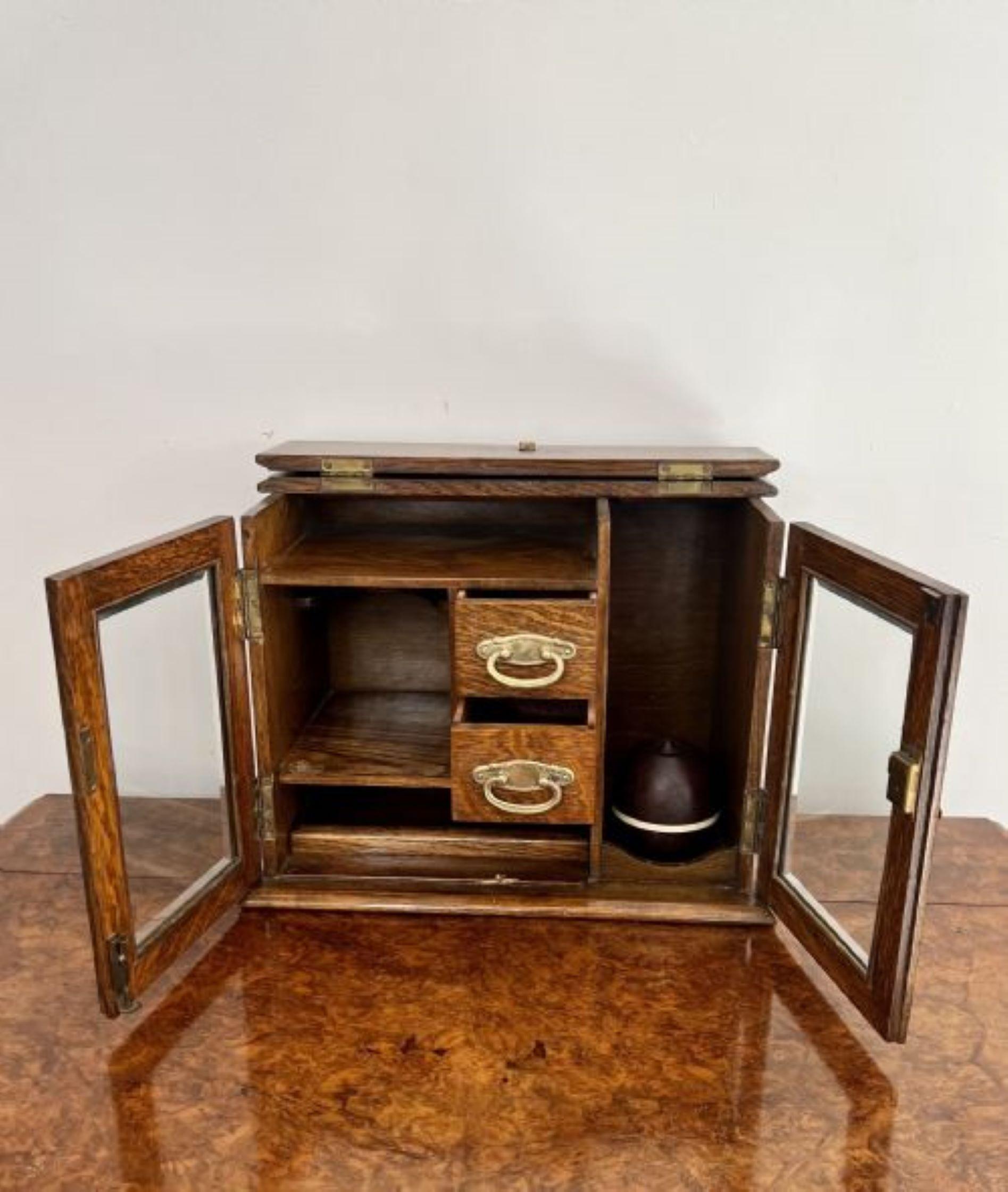 Fantastic quality antique Edwardian oak smokers cabinet  For Sale 3