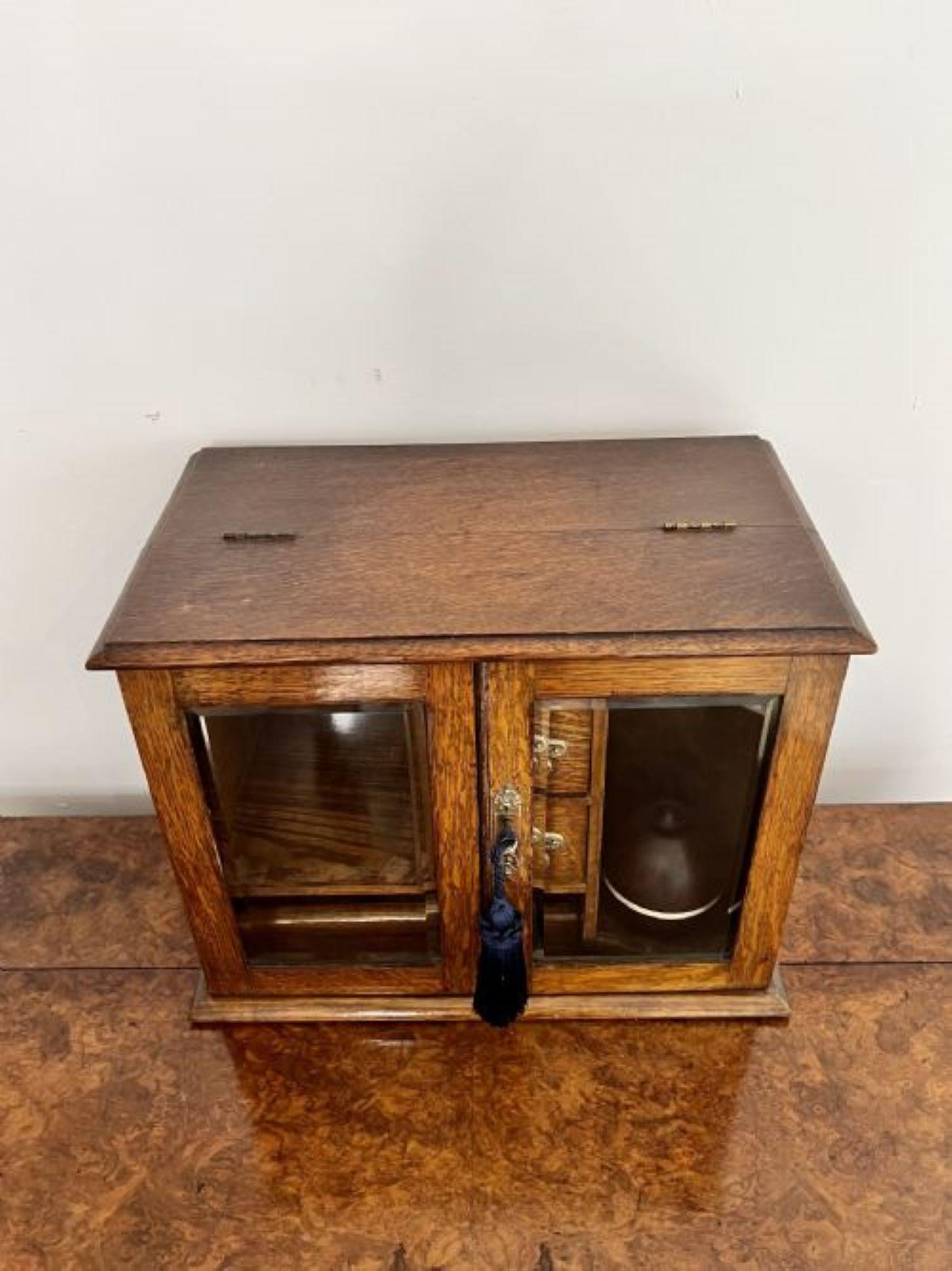 Fantastic quality antique Edwardian oak smokers cabinet  For Sale 4