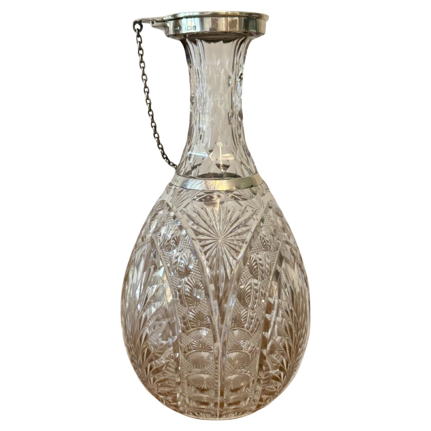 Decanter da collo in argento edoardiano di fantastica qualità