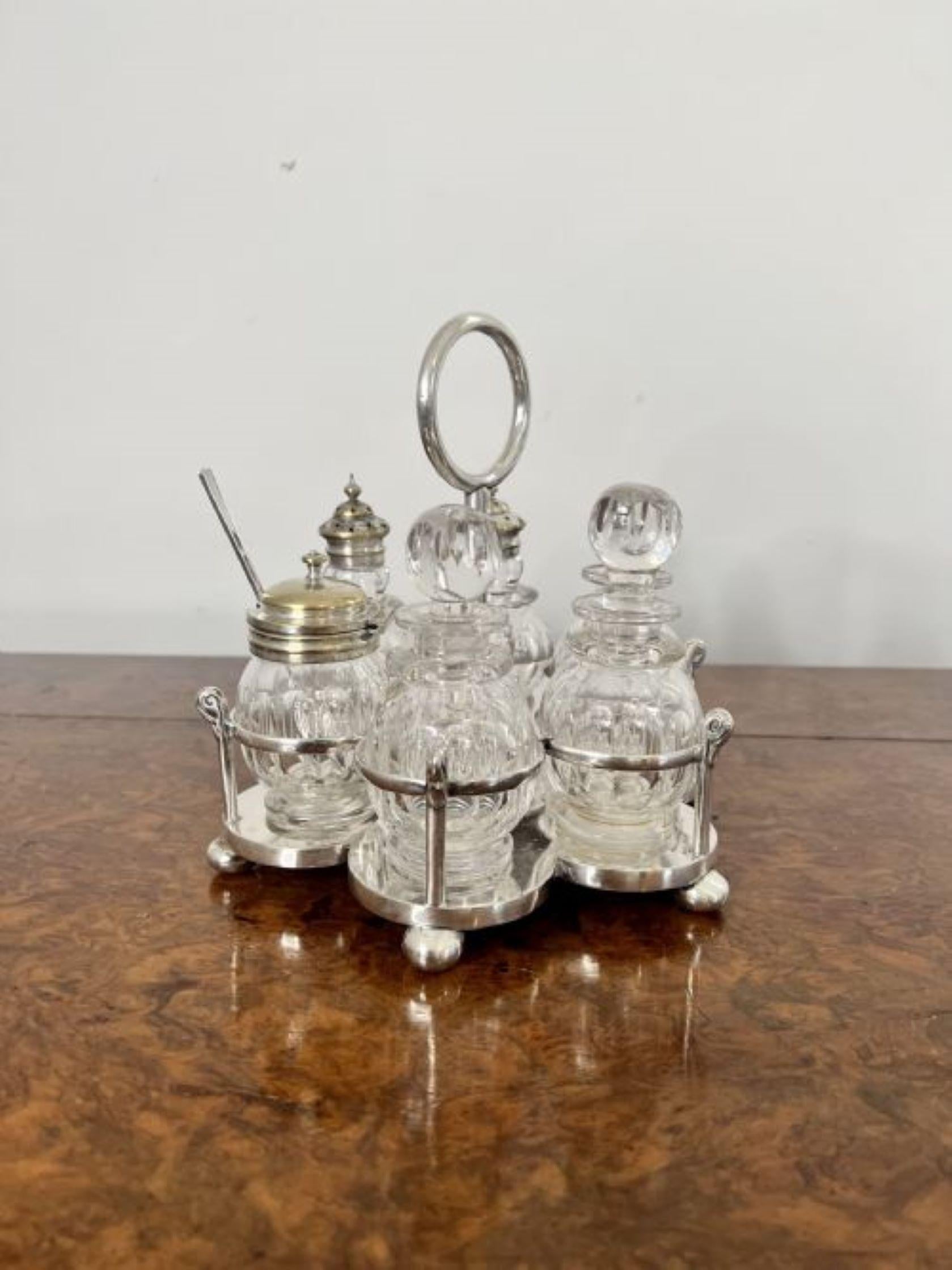 Fantastic quality antique Edwardian silver plated cruet set  For Sale 5