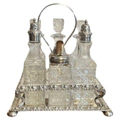 Fantastische Qualität antikes edwardianisches versilbertes cruet-Set