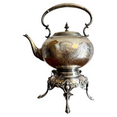 Fantastic quality antique Edwardian silver plated spirit kettle on a stand