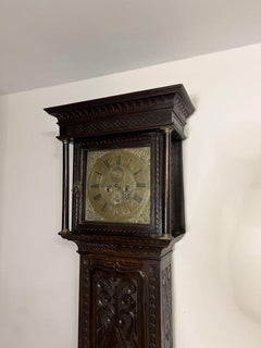 Fantastic quality Antique George III carved oak long case clock