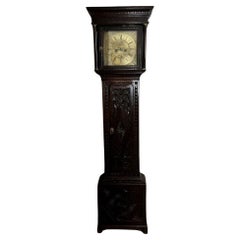 Fantastische Qualität Antike George III geschnitzt Eiche lange Fall Uhr 