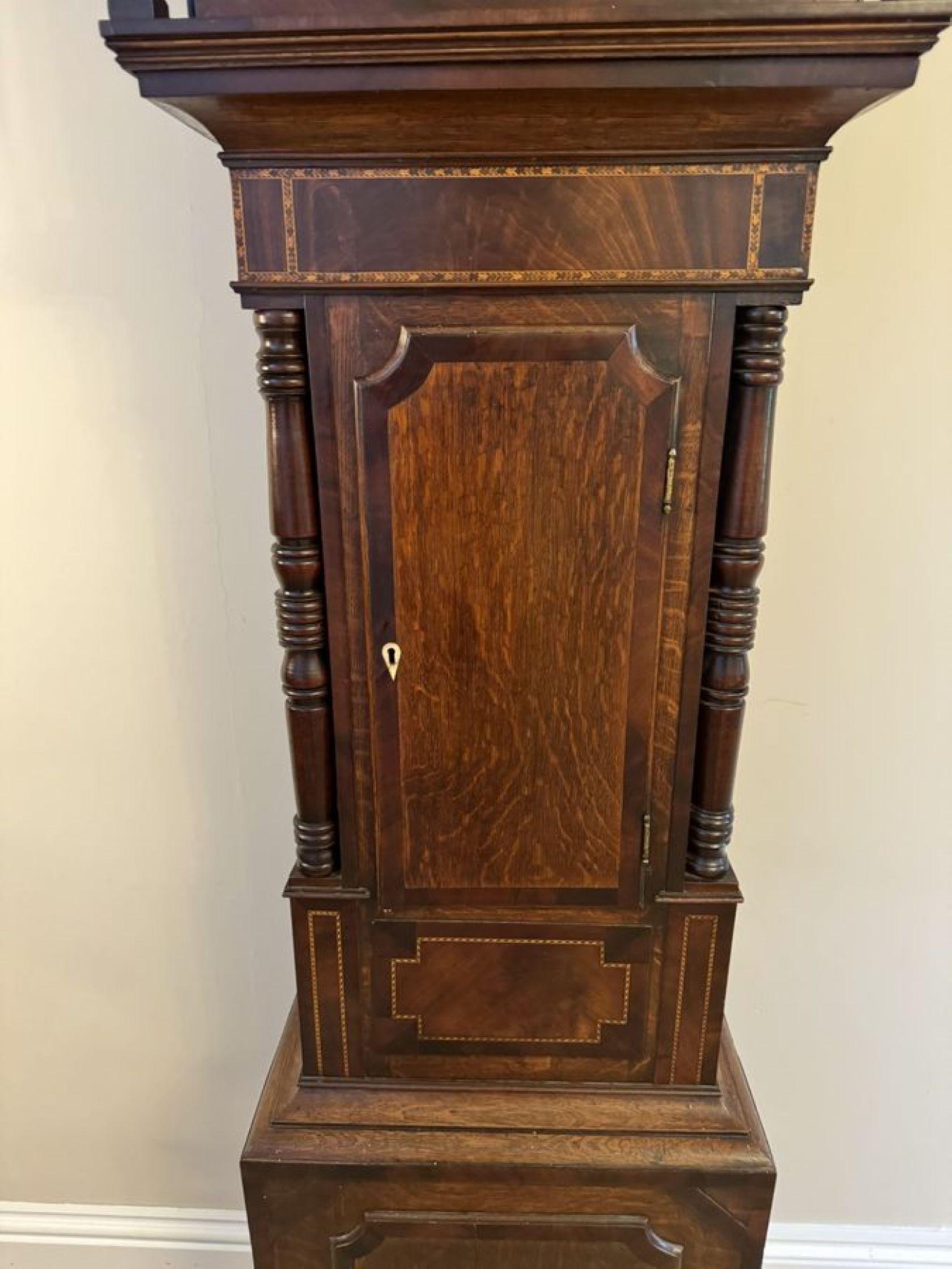 19th Century Fantastic quality antique George III mahogany and oak longcase clock  For Sale