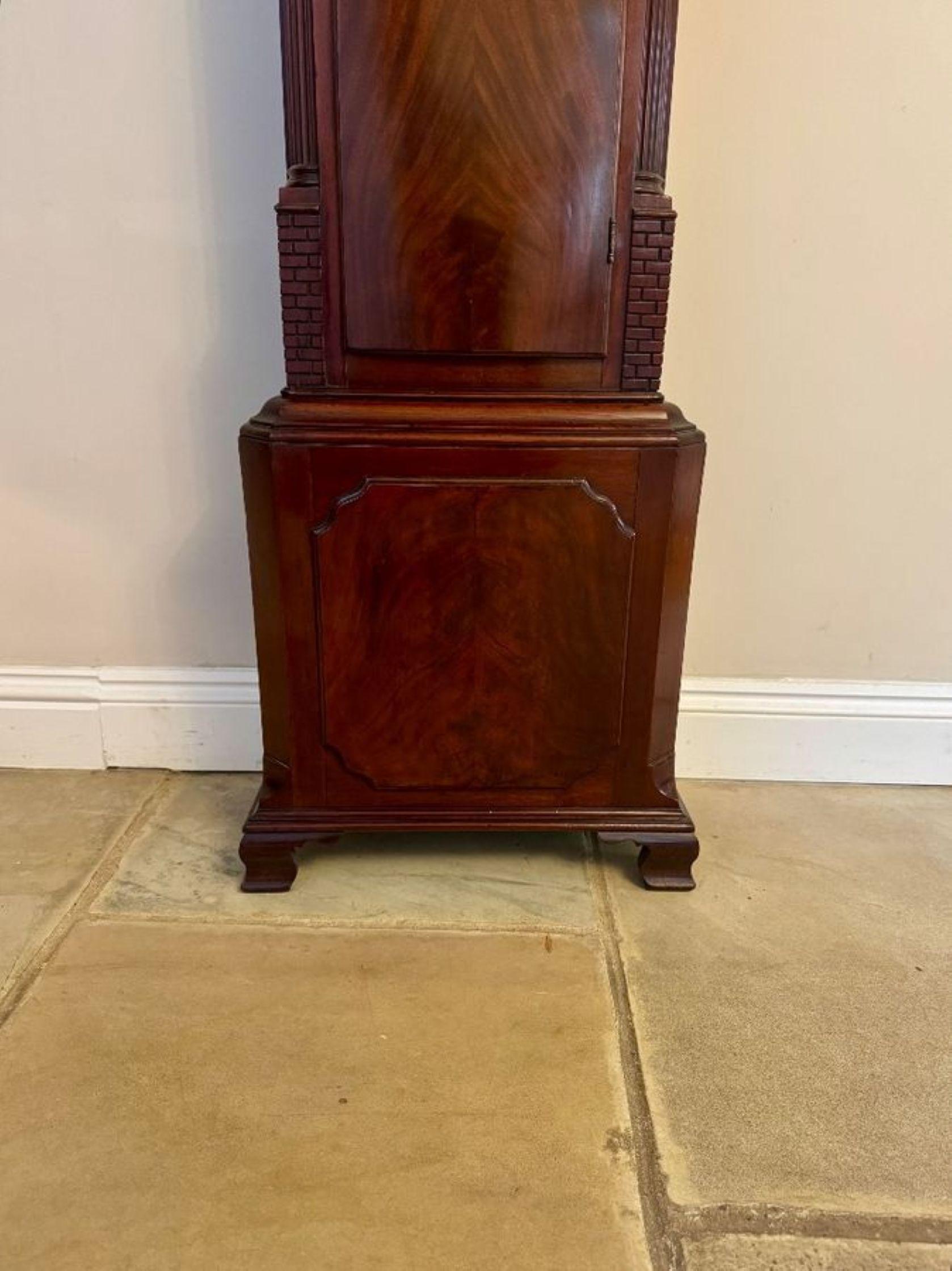Fantastic quality antique George III mahogany eight day long case clock For Sale 1