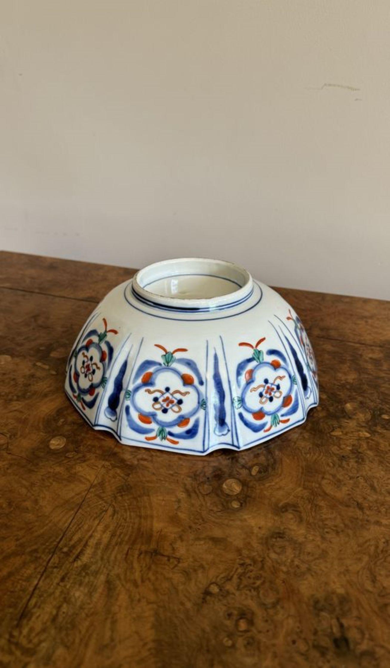 20th Century Fantastic quality antique Japanese imari bowl For Sale