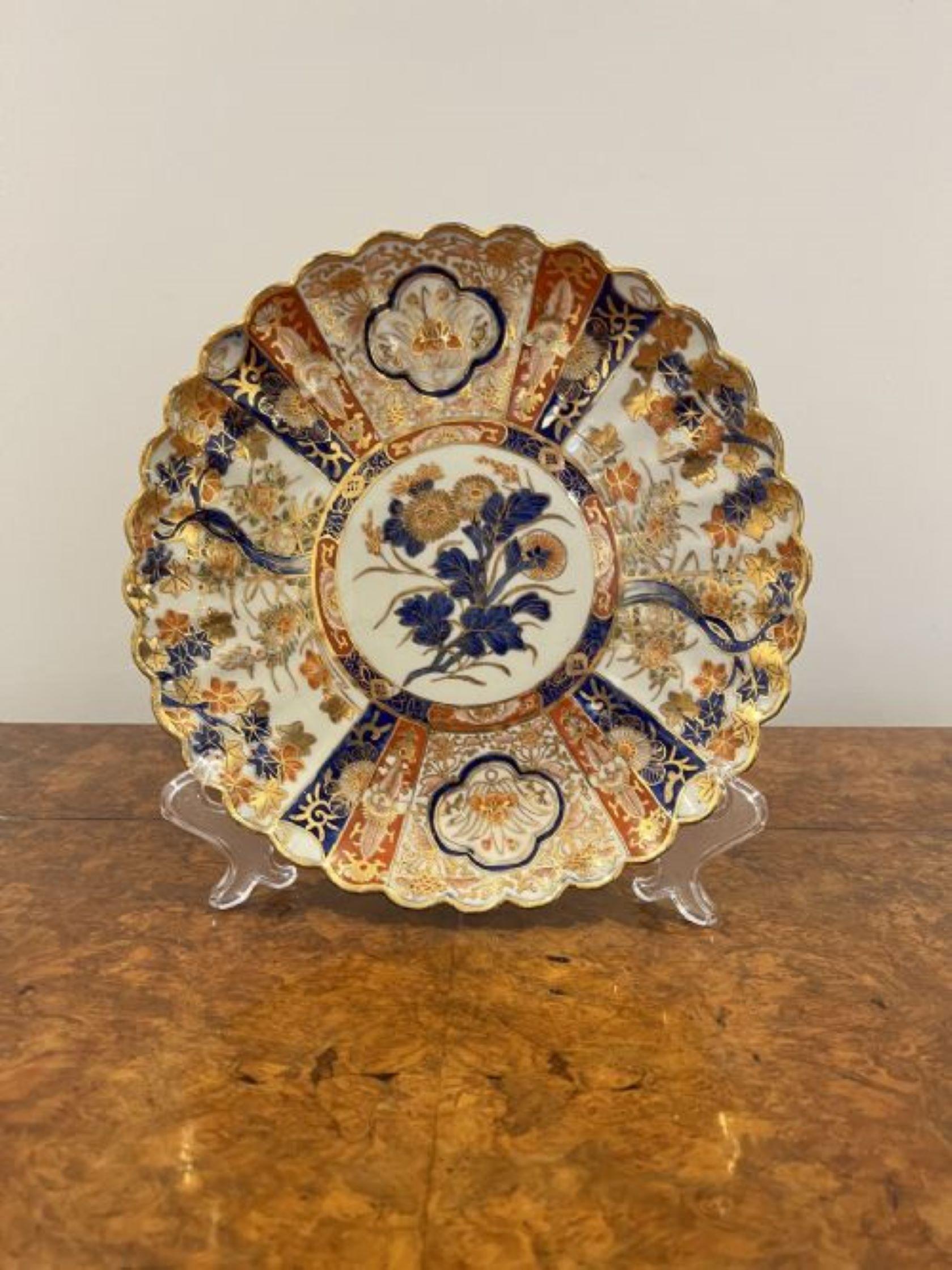 Fantastic quality antique Japanese imari plate  In Good Condition For Sale In Ipswich, GB