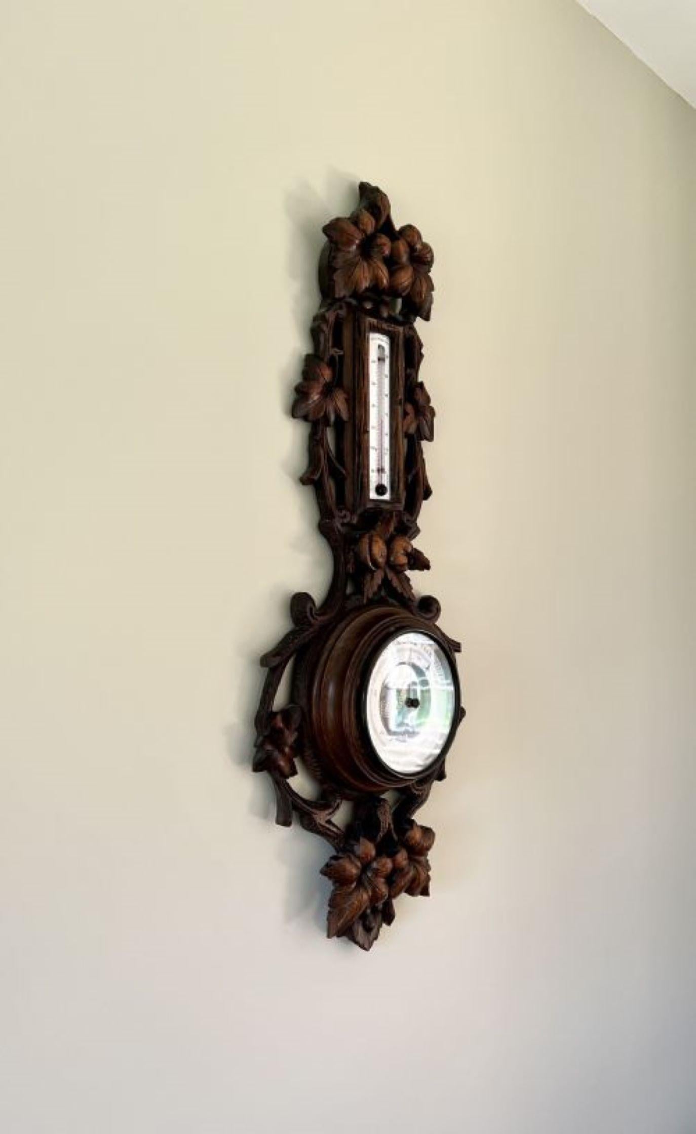 Fantastic quality antique Victorian Black Forest aneroid barometer  For Sale 5