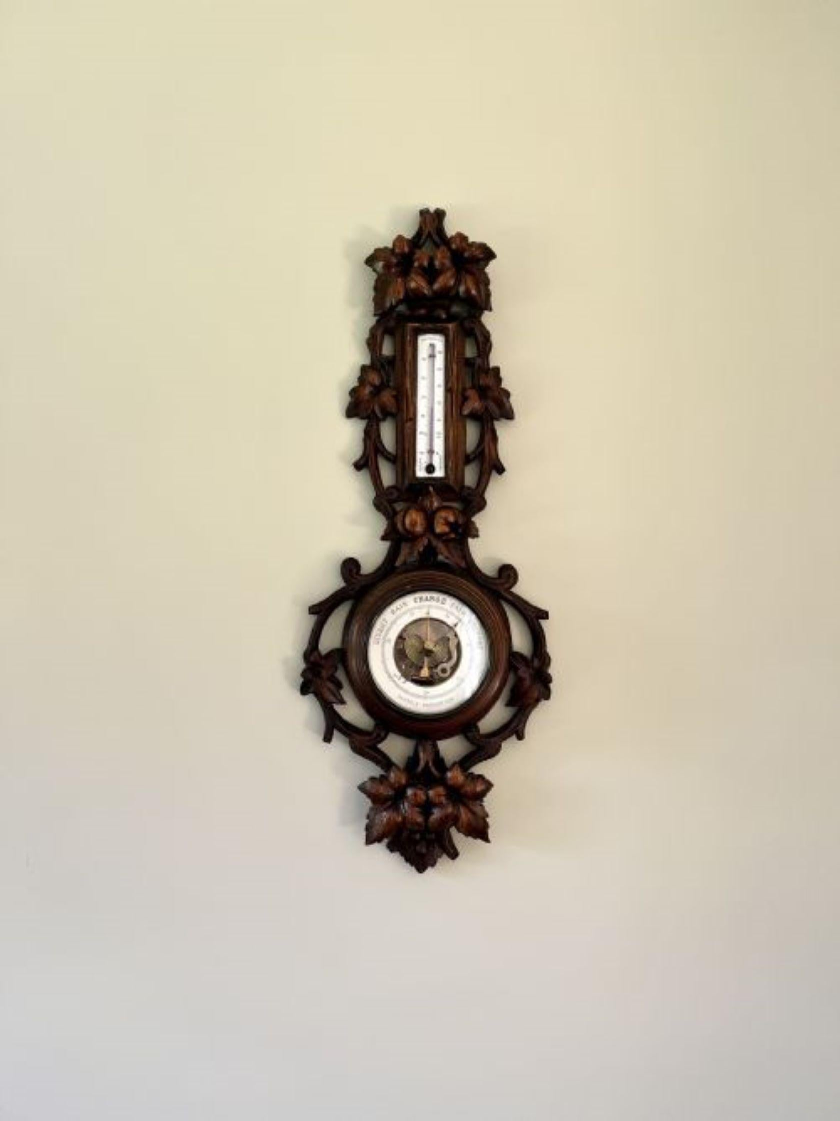 Fantastic quality antique Victorian Black Forest aneroid barometer  For Sale 6