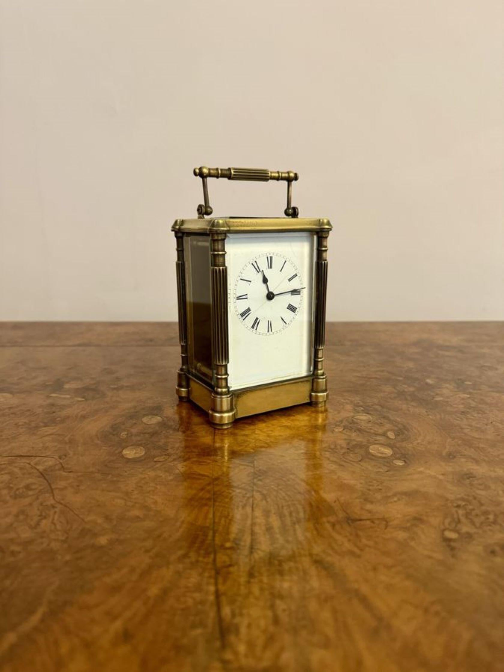 Early Victorian Fantastic quality antique Victorian brass carriage clock For Sale