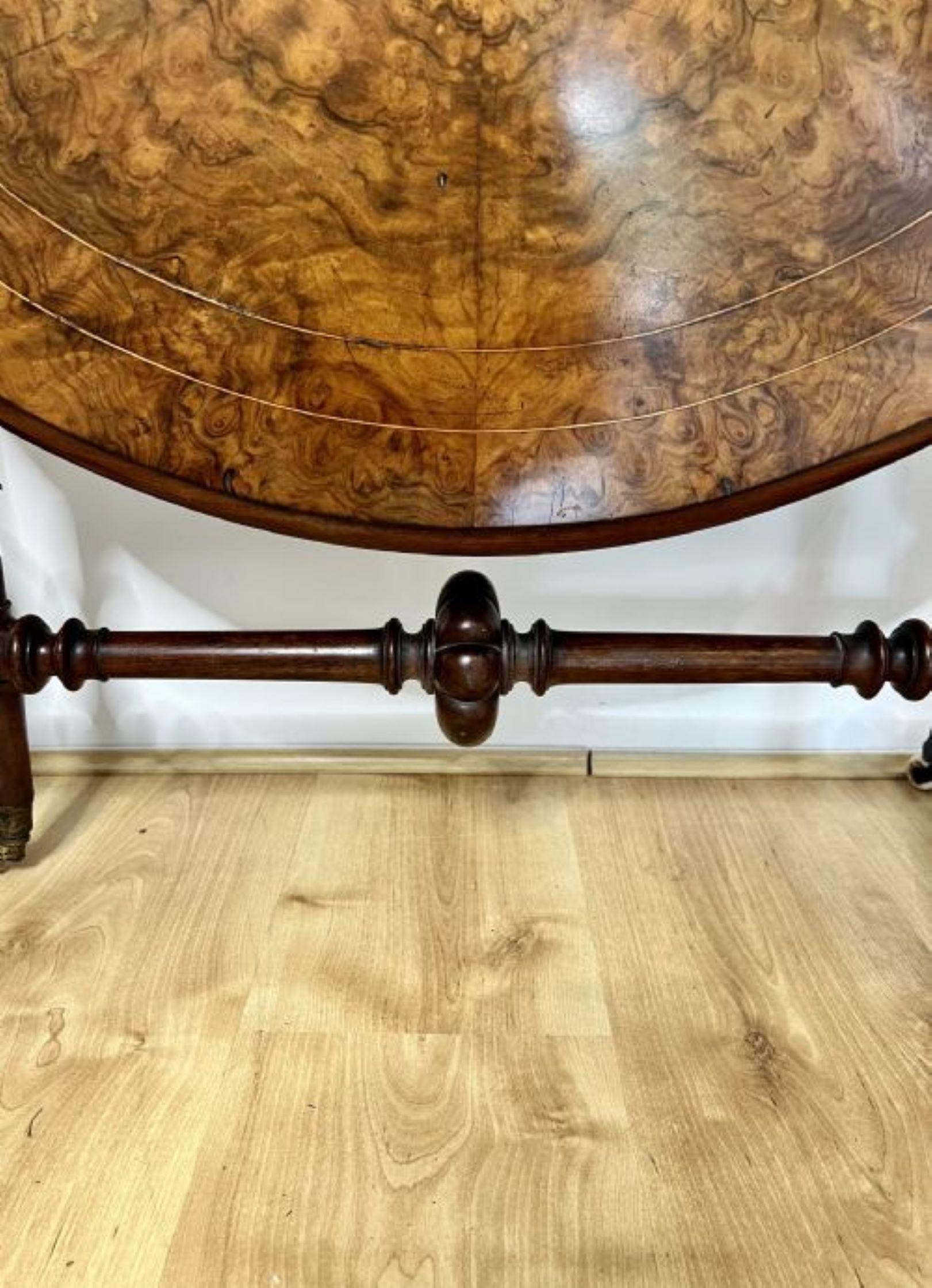 Fantastic quality antique Victorian burr walnut inlaid Sutherland table  For Sale 9