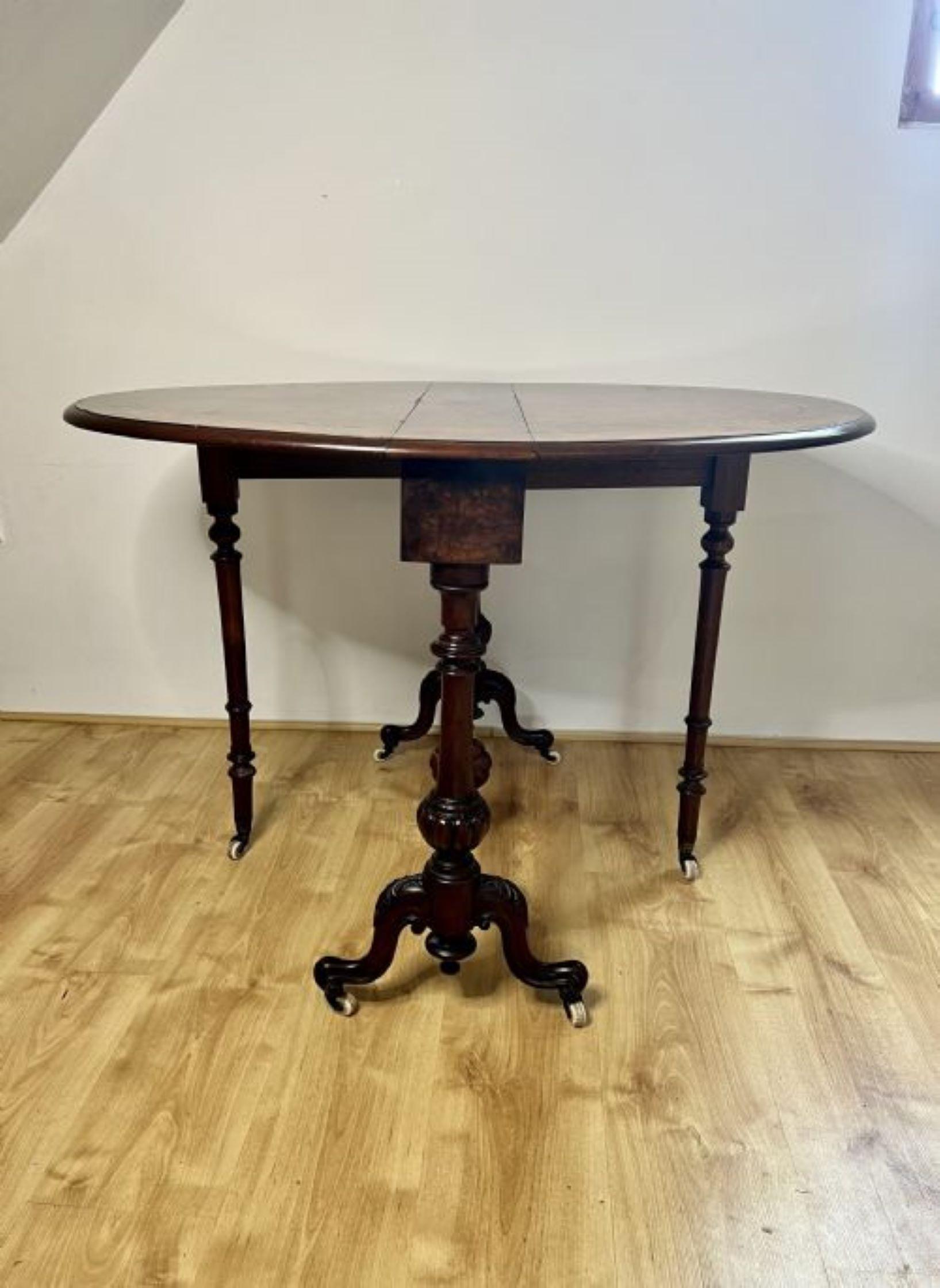Walnut Fantastic quality antique Victorian burr walnut inlaid Sutherland table  For Sale