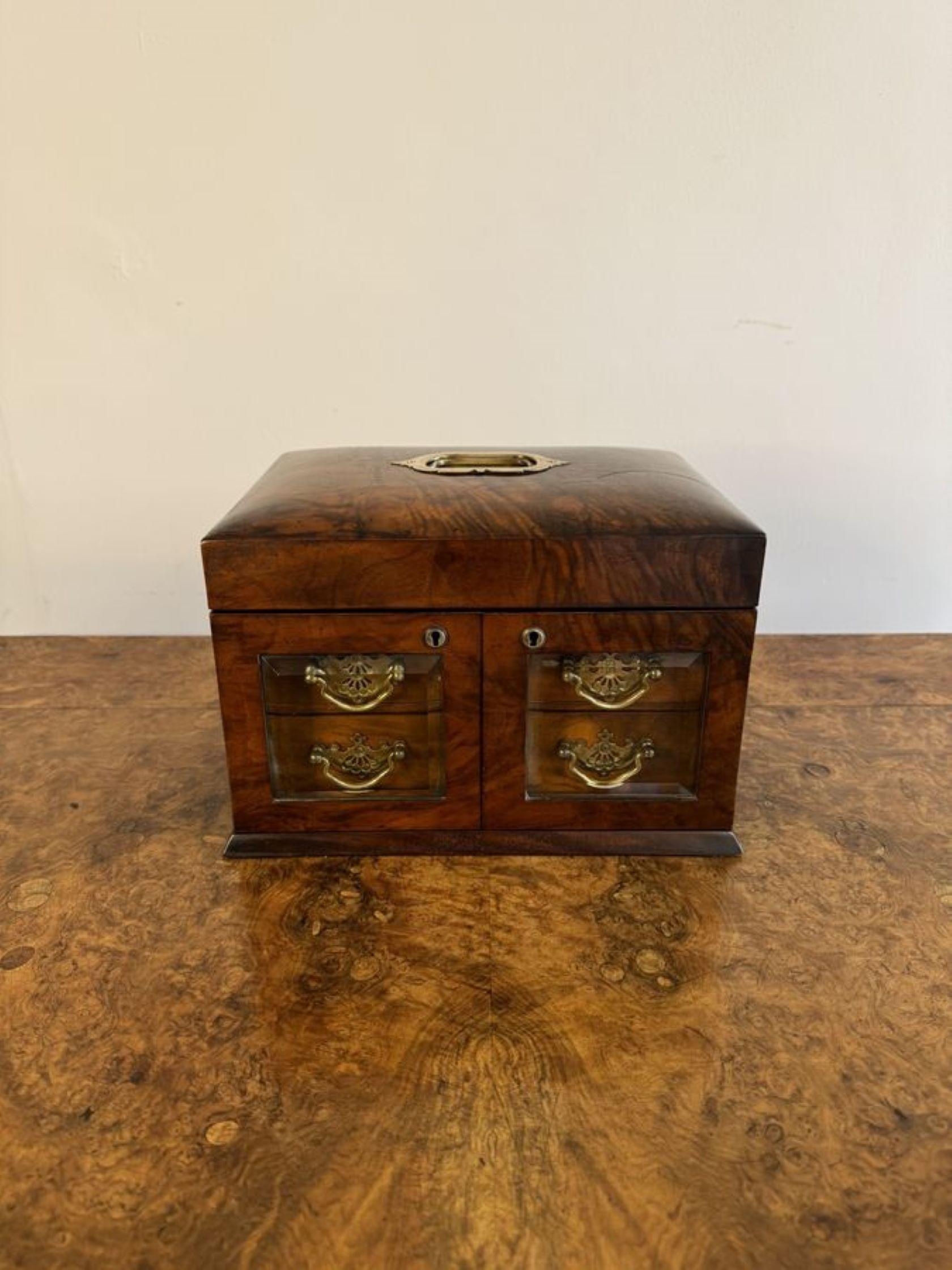 Fantastic quality antique Victorian burr walnut jewellery box  For Sale 6