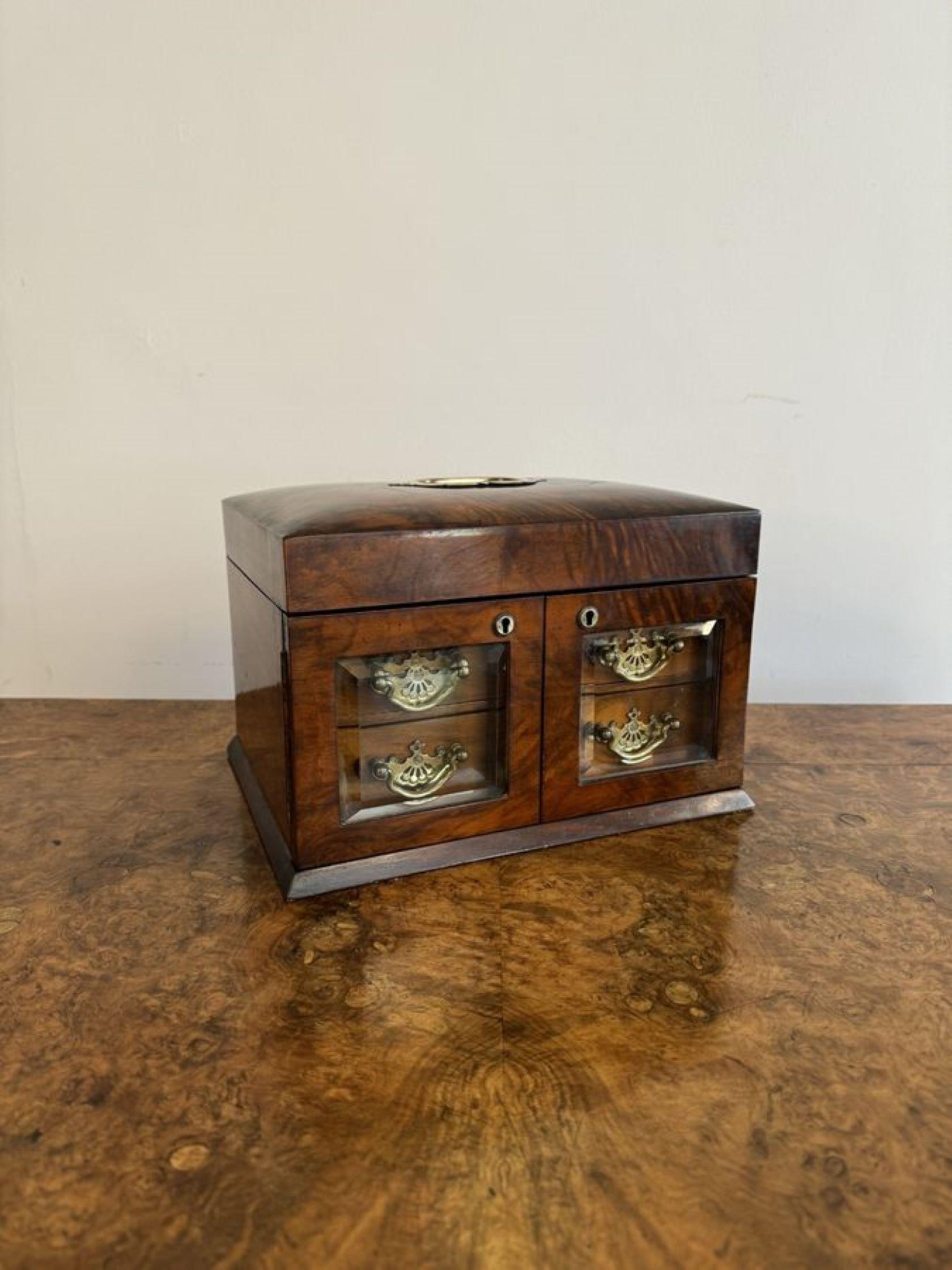 19th Century Fantastic quality antique Victorian burr walnut jewellery box  For Sale