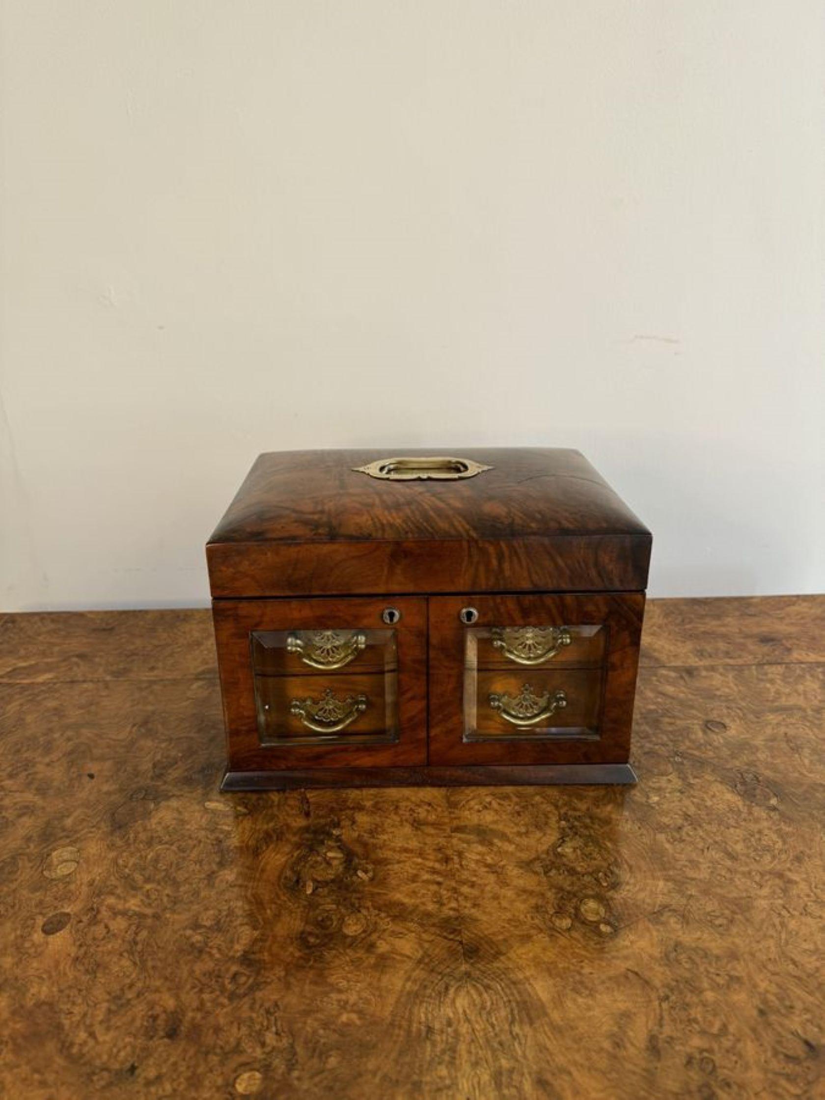 Fantastic quality antique Victorian burr walnut jewellery box  For Sale 3