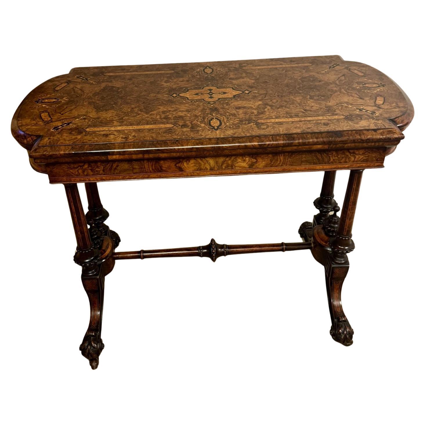 Fantastic quality antique Victorian burr walnut marquetry inlaid card table