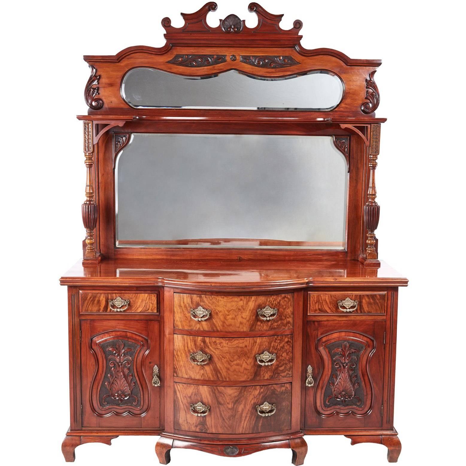 Antique Walnut Sideboard, Scottish Victorian Buffet, Scotland 1870