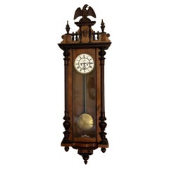Fantastic quality antique Victorian carved walnut Vienna wall clock 