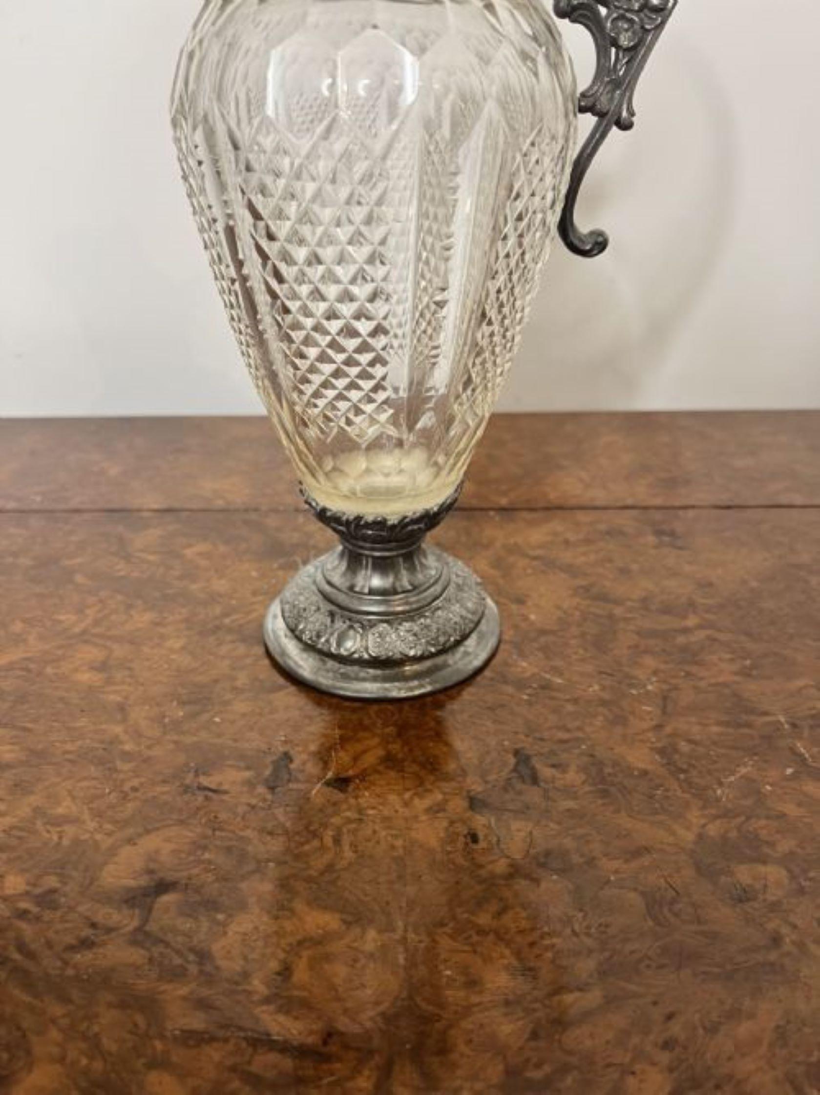 Fantastic quality antique Victorian cut glass claret jug  For Sale 1