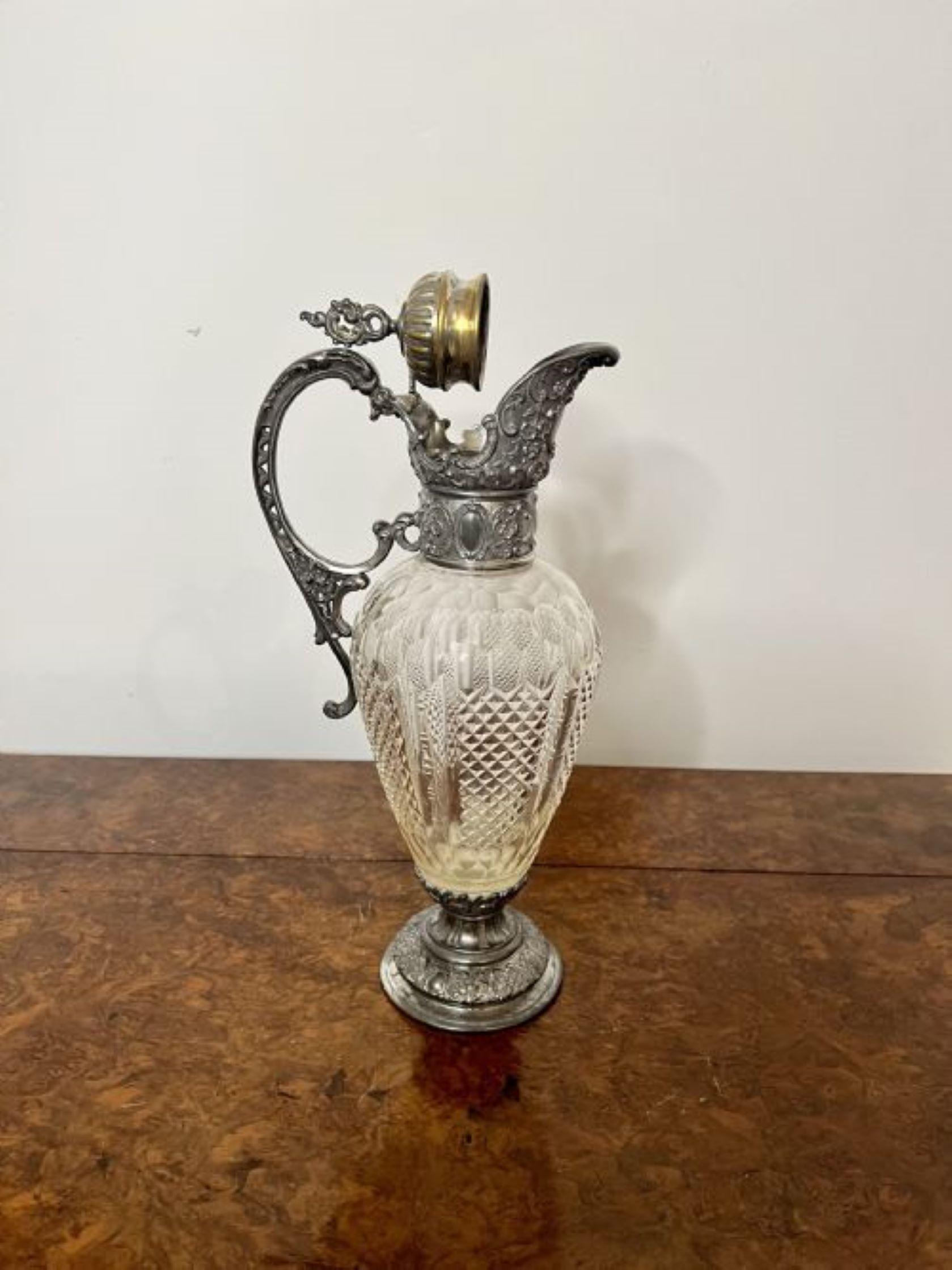 Fantastic quality antique Victorian cut glass claret jug  For Sale 3