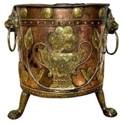 Fantastic quality antique Victorian Dutch copper and brass coal bucket