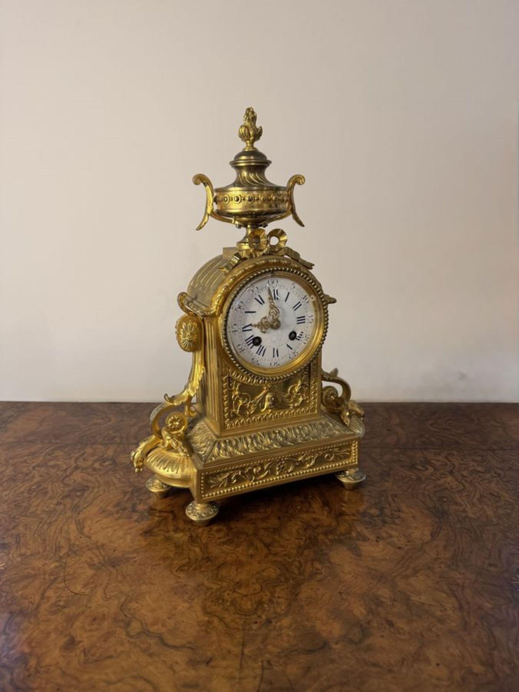 Reloj de chimenea francés victoriano antiguo de fantástica calidad siglo XIX en venta