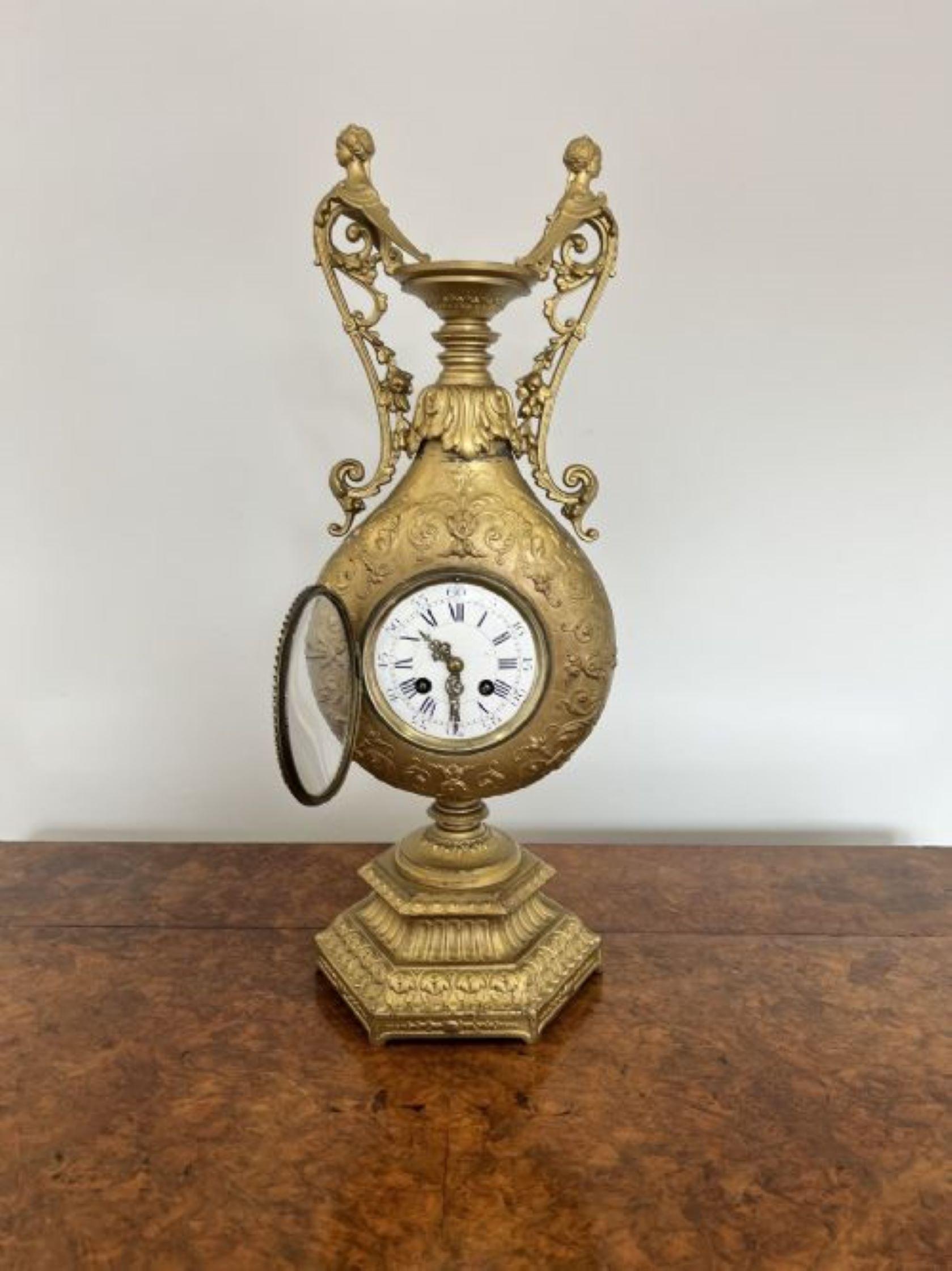 Brass Fantastic quality antique Victorian French ornate Mantle Clock For Sale