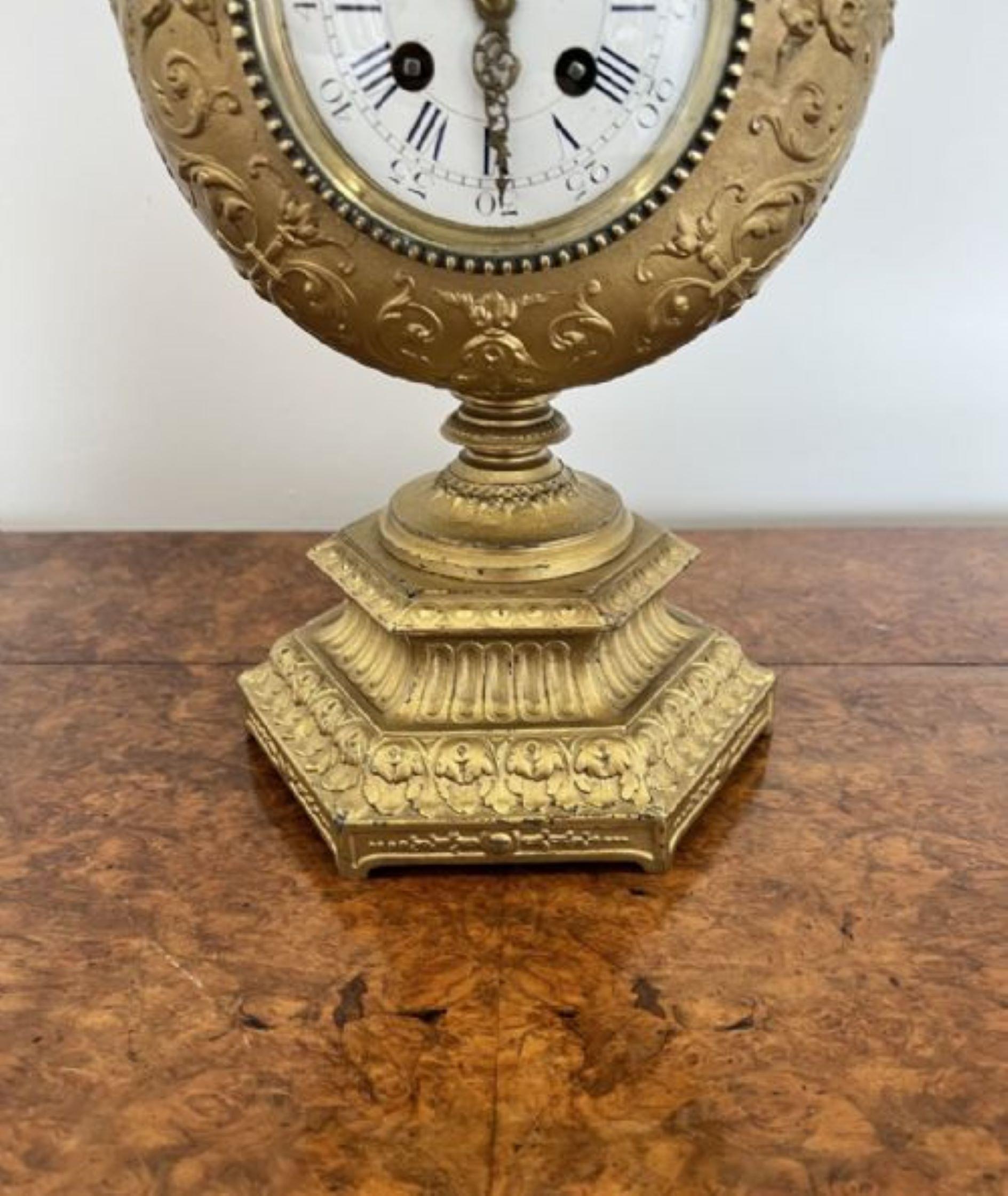 Reloj de manto ornamentado francés victoriano antiguo de fantástica calidad en venta 1