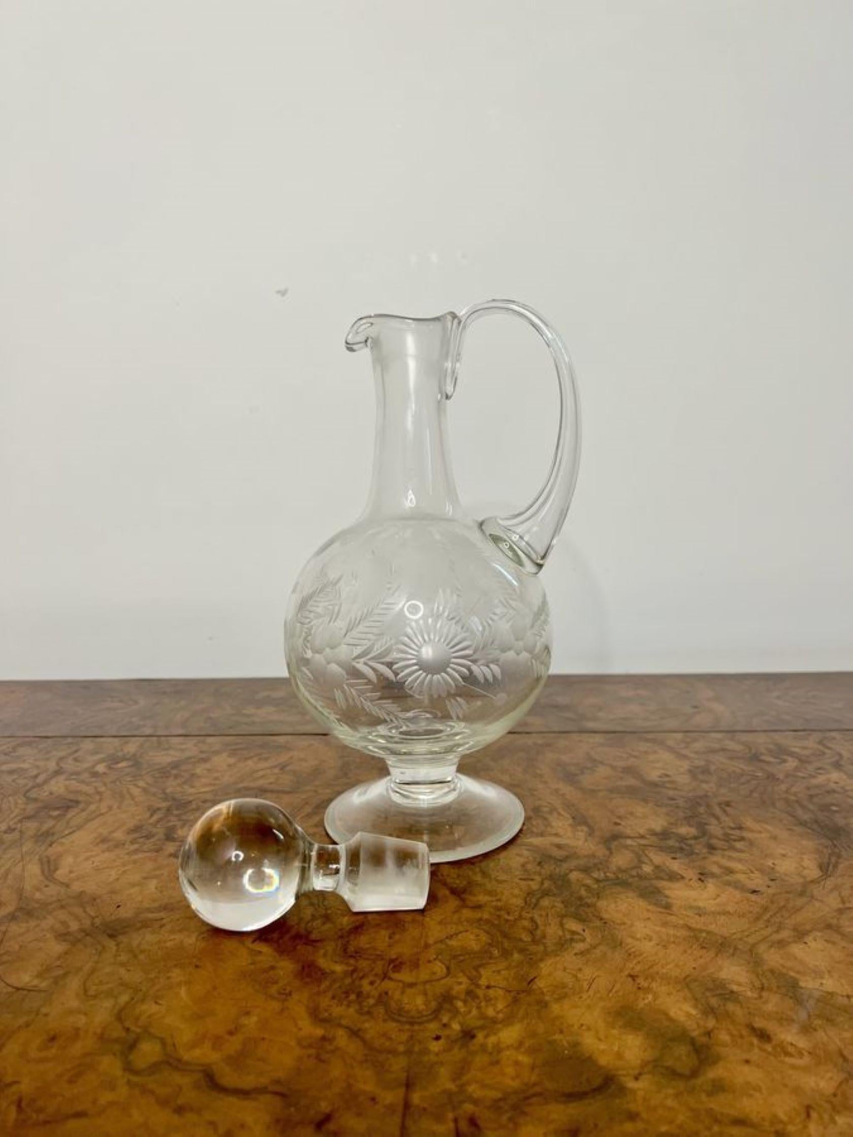 19th Century Fantastic quality antique Victorian glass ewer  For Sale