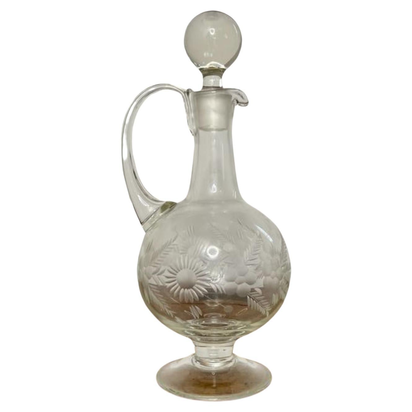 Fantastic quality antique Victorian glass ewer 