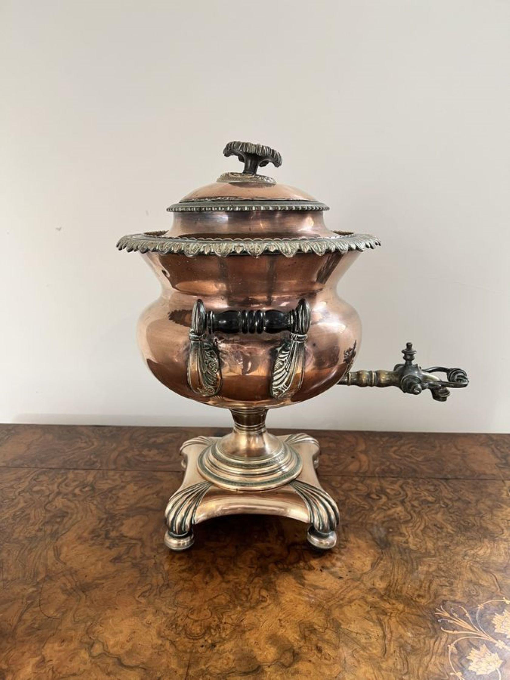 19th Century Fantastic quality antique Victorian large copper samovar  For Sale