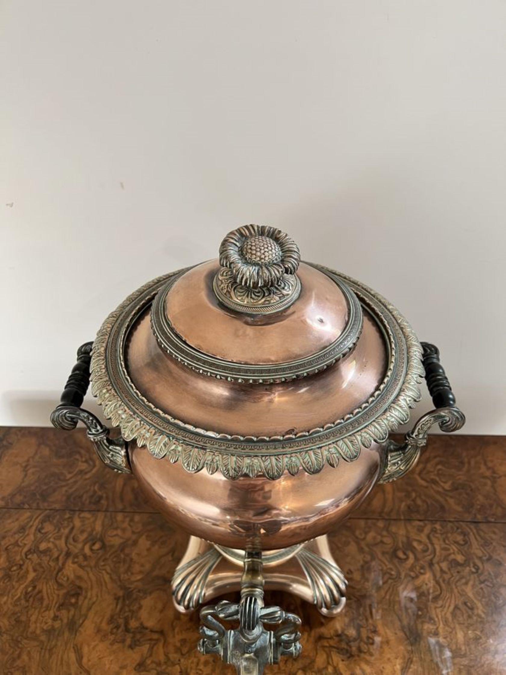Copper Fantastic quality antique Victorian large copper samovar  For Sale