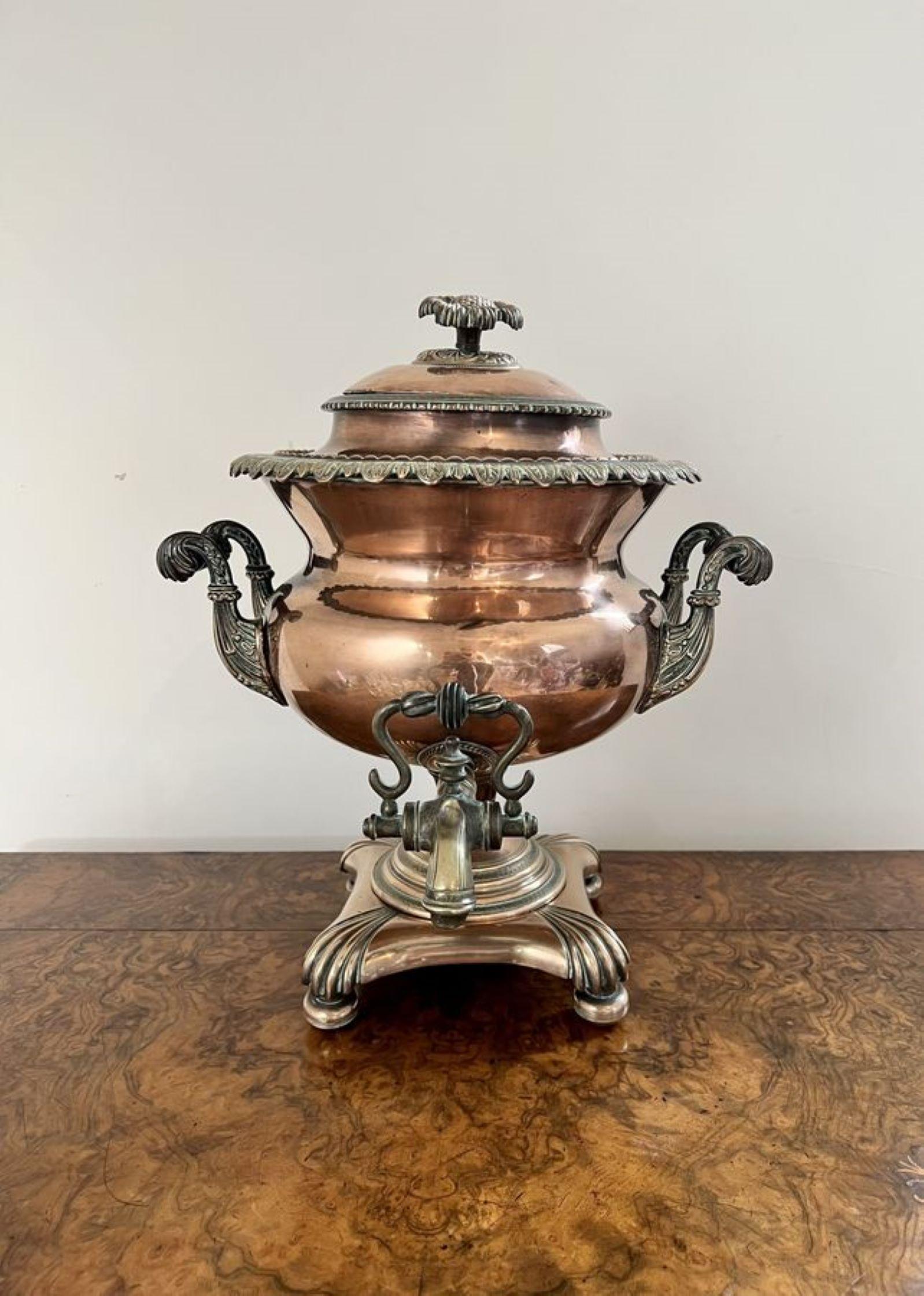 Fantastic quality antique Victorian large copper samovar  For Sale 1