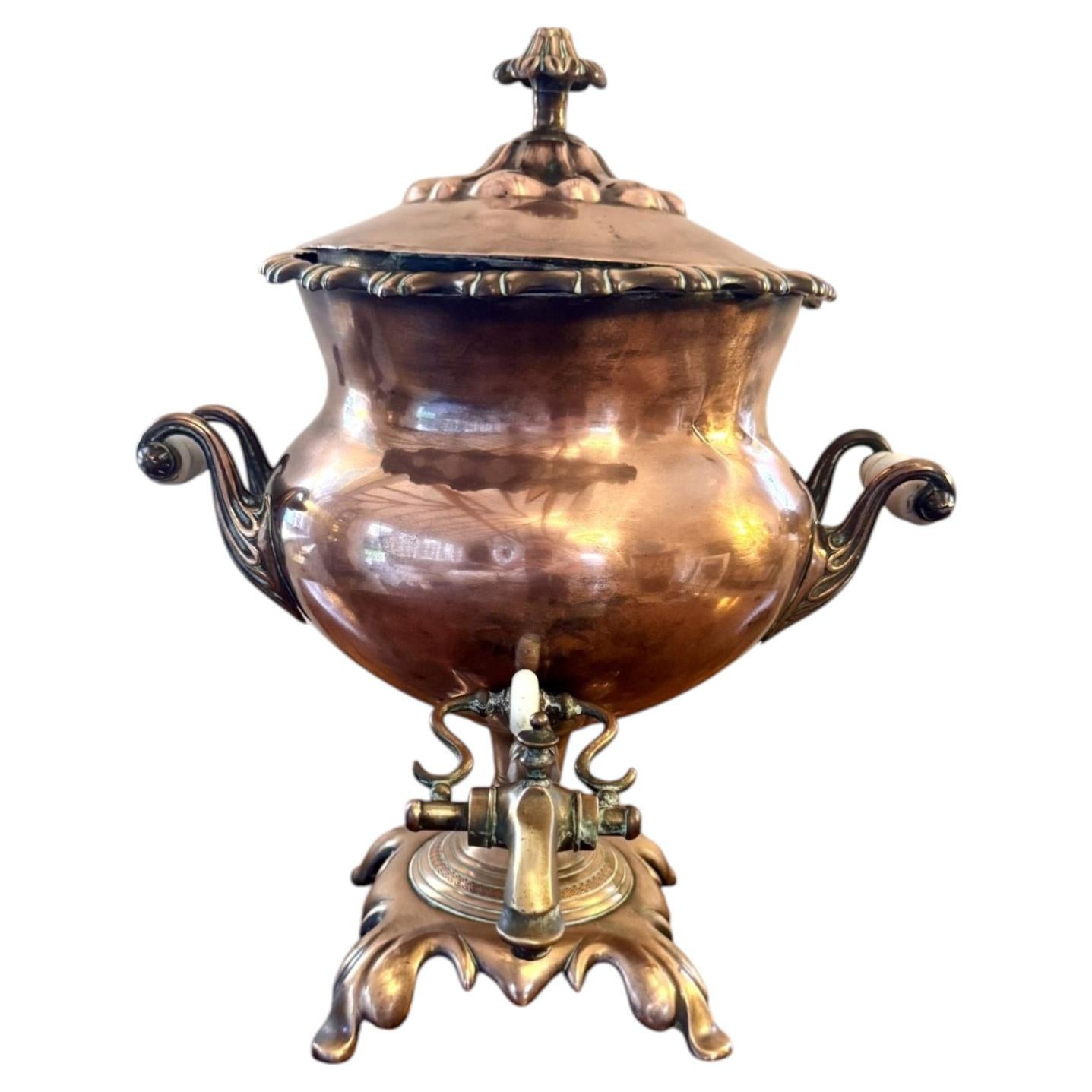 Fantastic quality antique Victorian large copper samovar