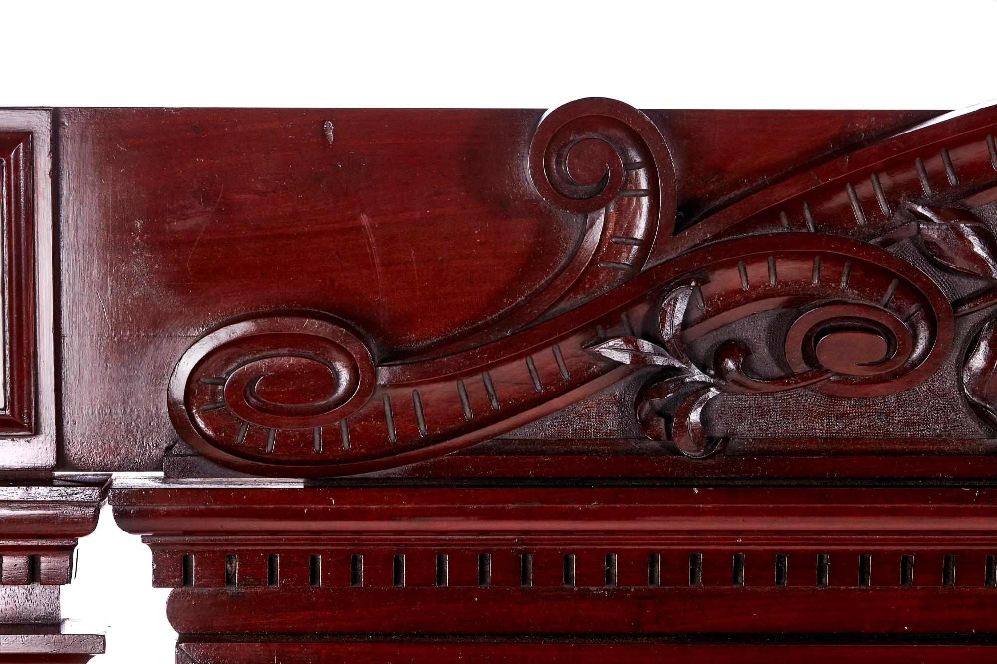 European Fantastic Quality Antique Victorian Mahogany Large Carved Wall Mirror For Sale
