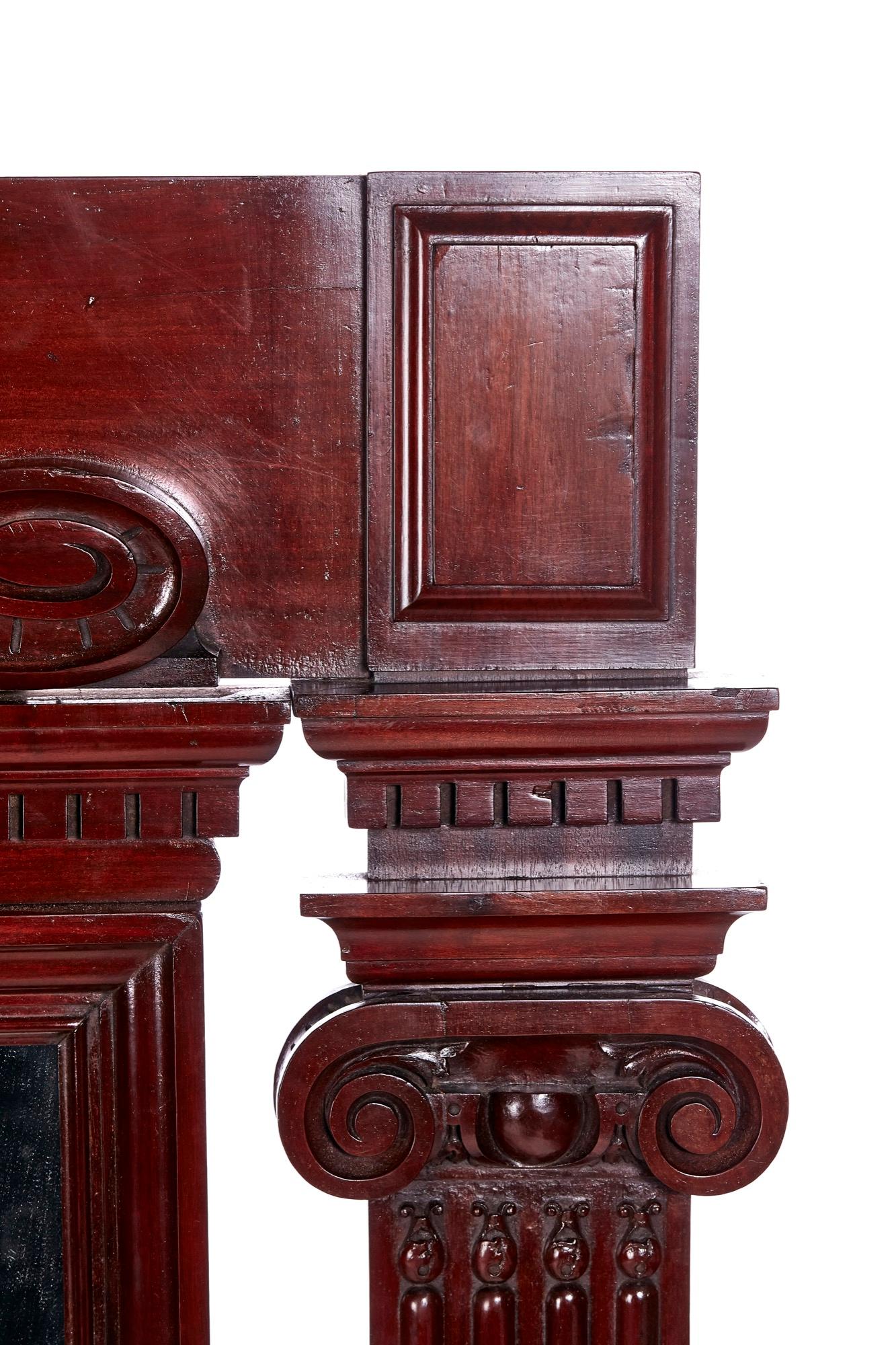 Fantastic Quality Antique Victorian Mahogany Large Carved Wall Mirror 3