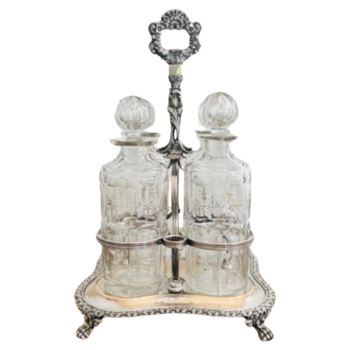 Fantastic quality antique Victorian quality cut glass decanters For Sale