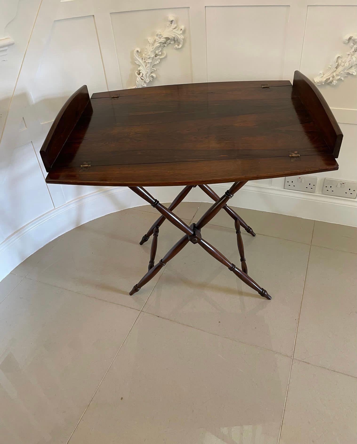 Mid-19th Century Fantastic Quality Antique Victorian Rosewood Butler’s Tray on Stand For Sale