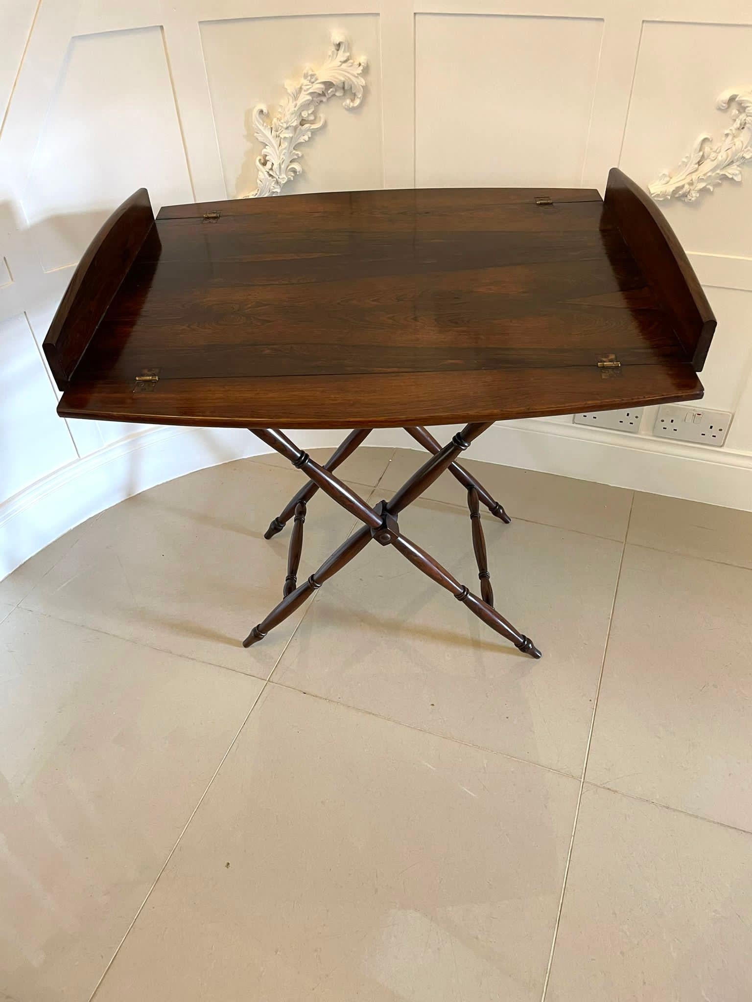 Fantastic Quality Antique Victorian Rosewood Butler’s Tray on Stand For Sale 2