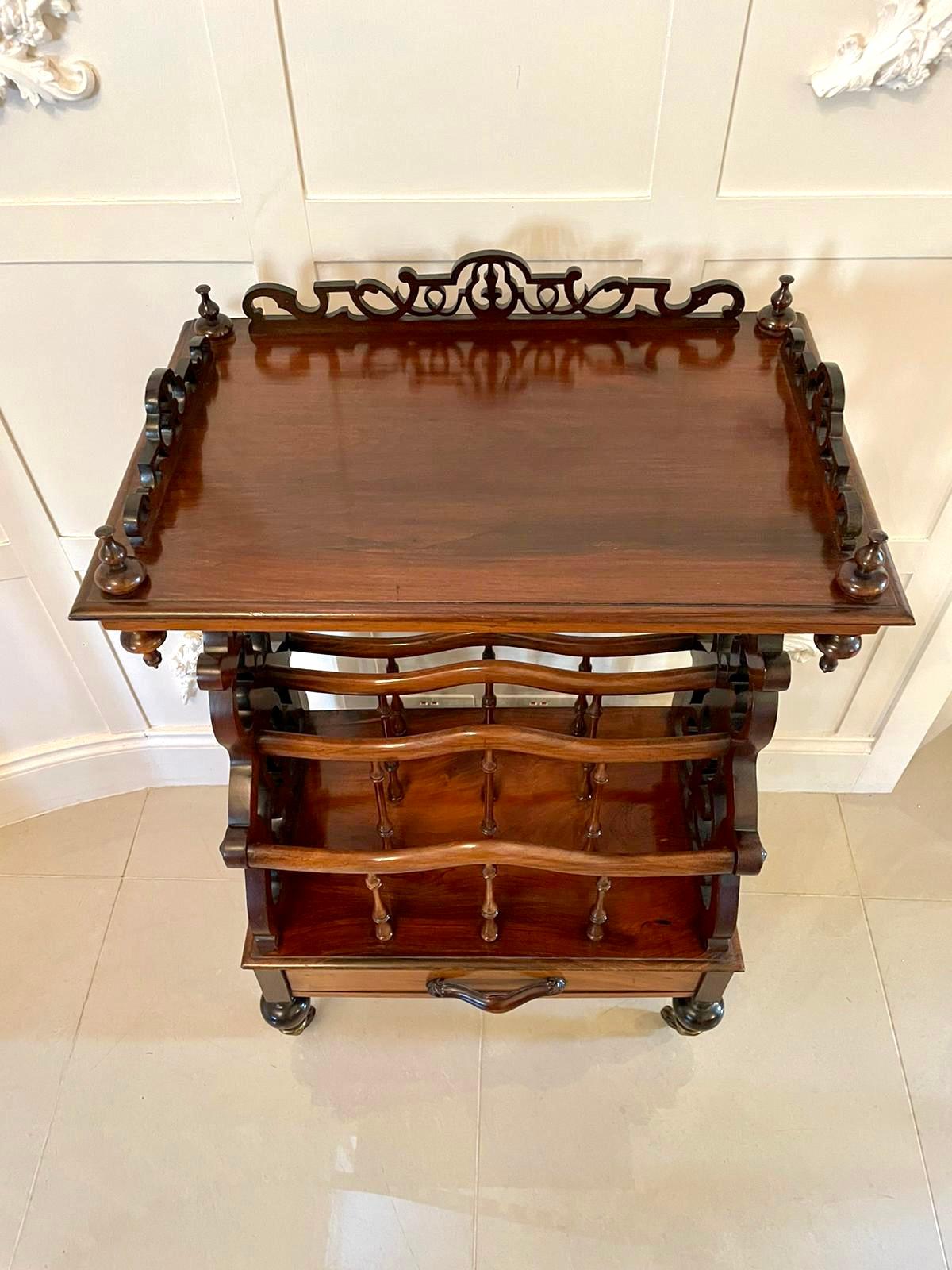 Other Fantastic Quality Antique Victorian Rosewood Canterbury Whatnot For Sale