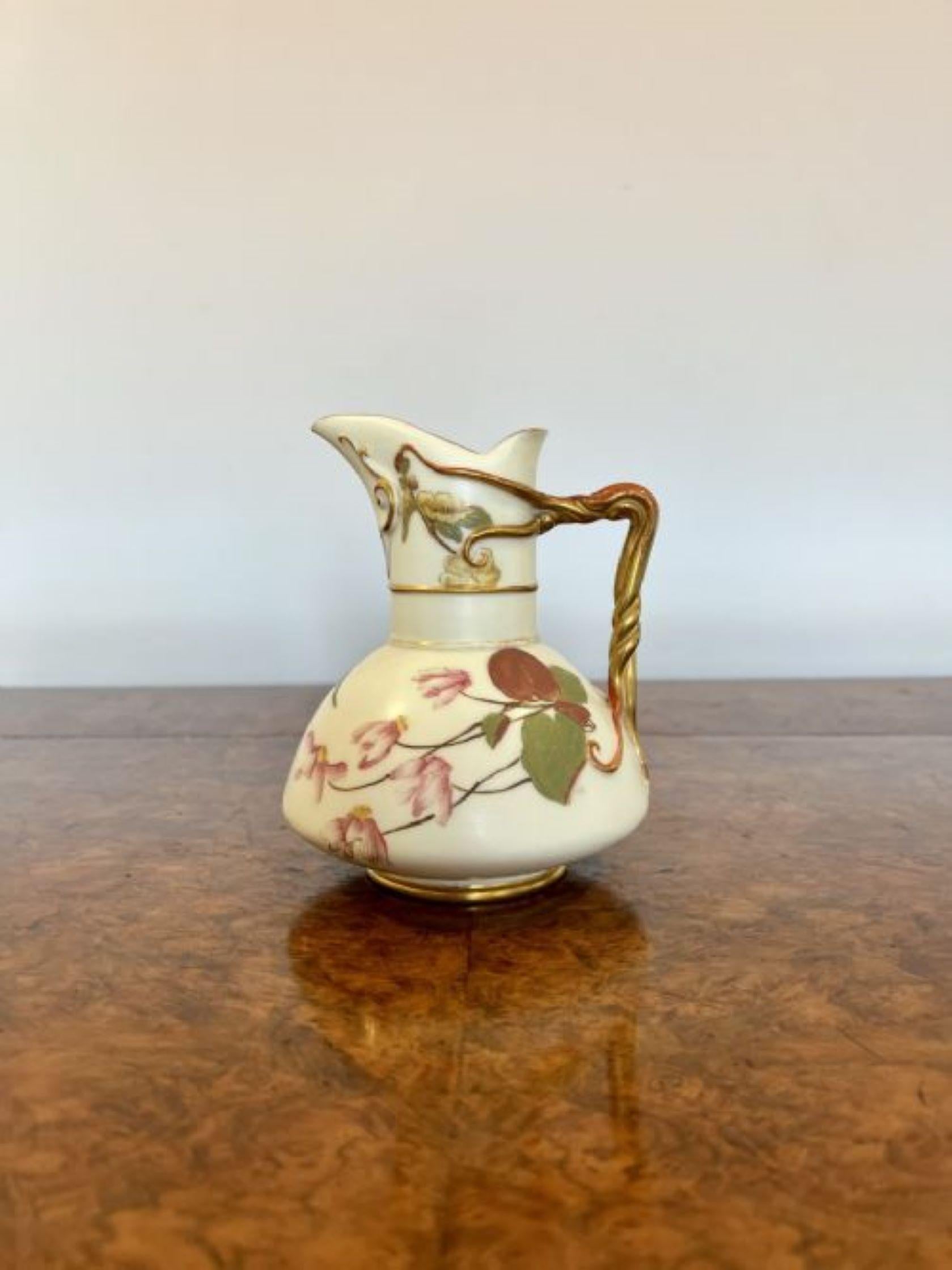 19th Century Fantastic quality antique Victorian Royal Worcester cleft jug  For Sale