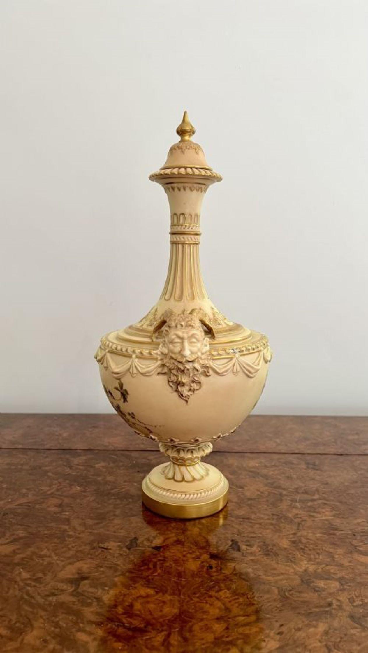 19th Century Fantastic quality antique Victorian Royal Worcester vase by Edward Raby For Sale