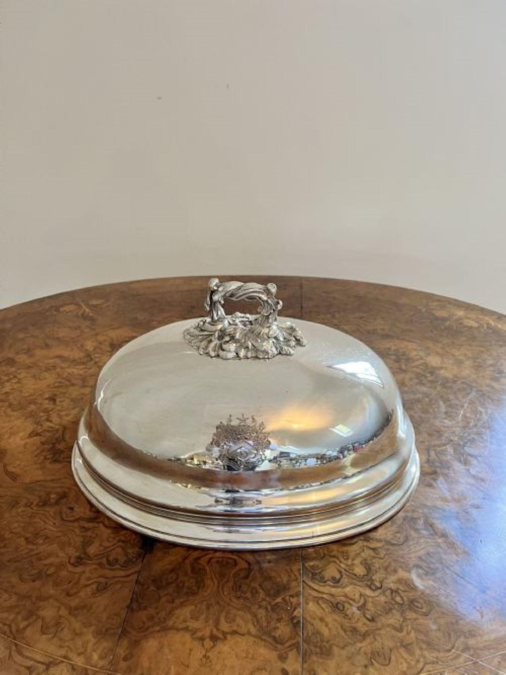 Fantastic quality antique Victorian silver plated meat cover  In Good Condition For Sale In Ipswich, GB
