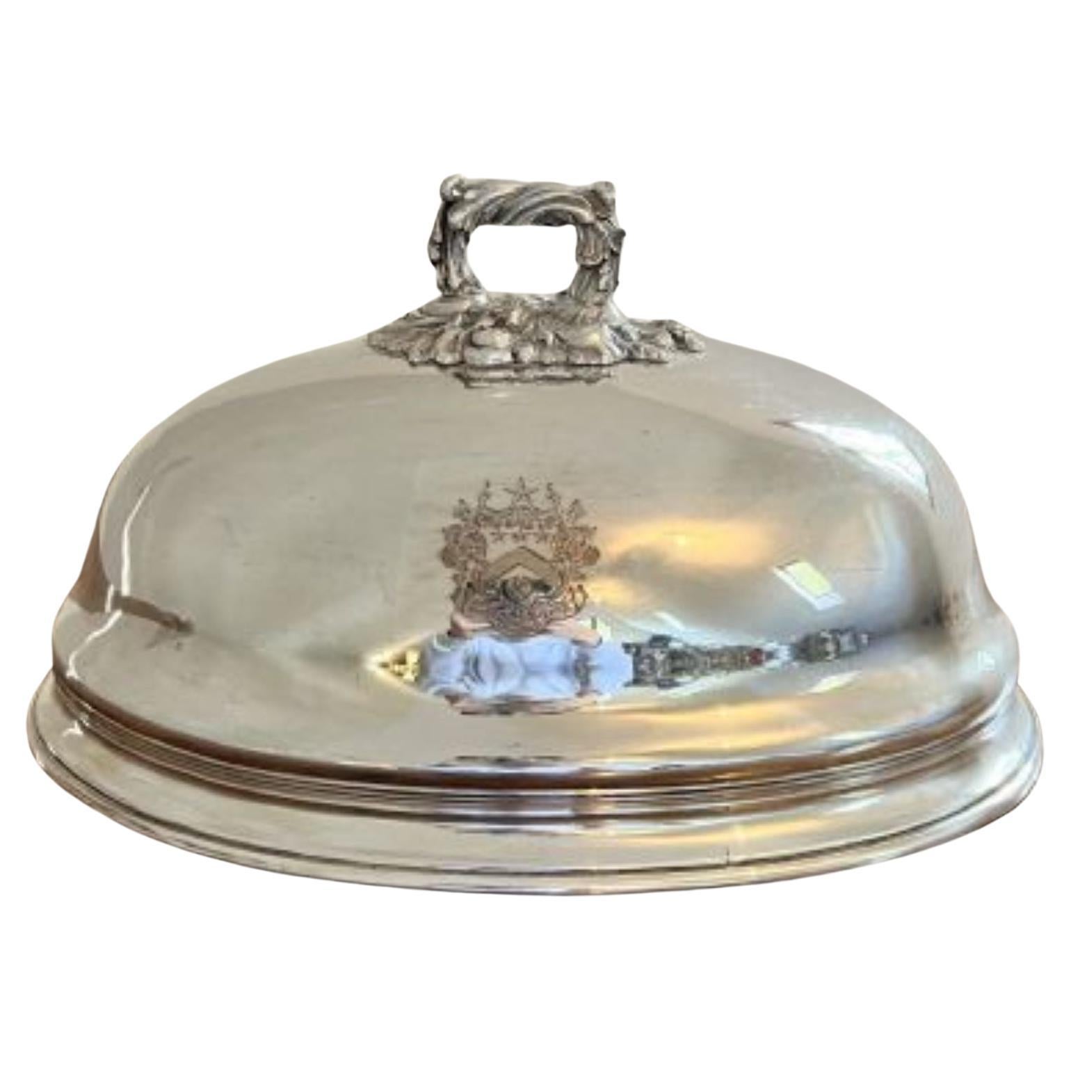 Fantastic quality antique Victorian silver plated meat cover  For Sale
